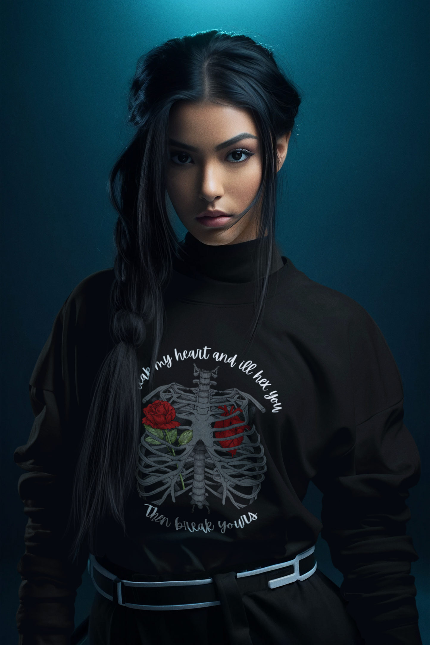 Turn Heads with our Ill Hex You Women's Cropped Sweatshirt - CroigormLLC