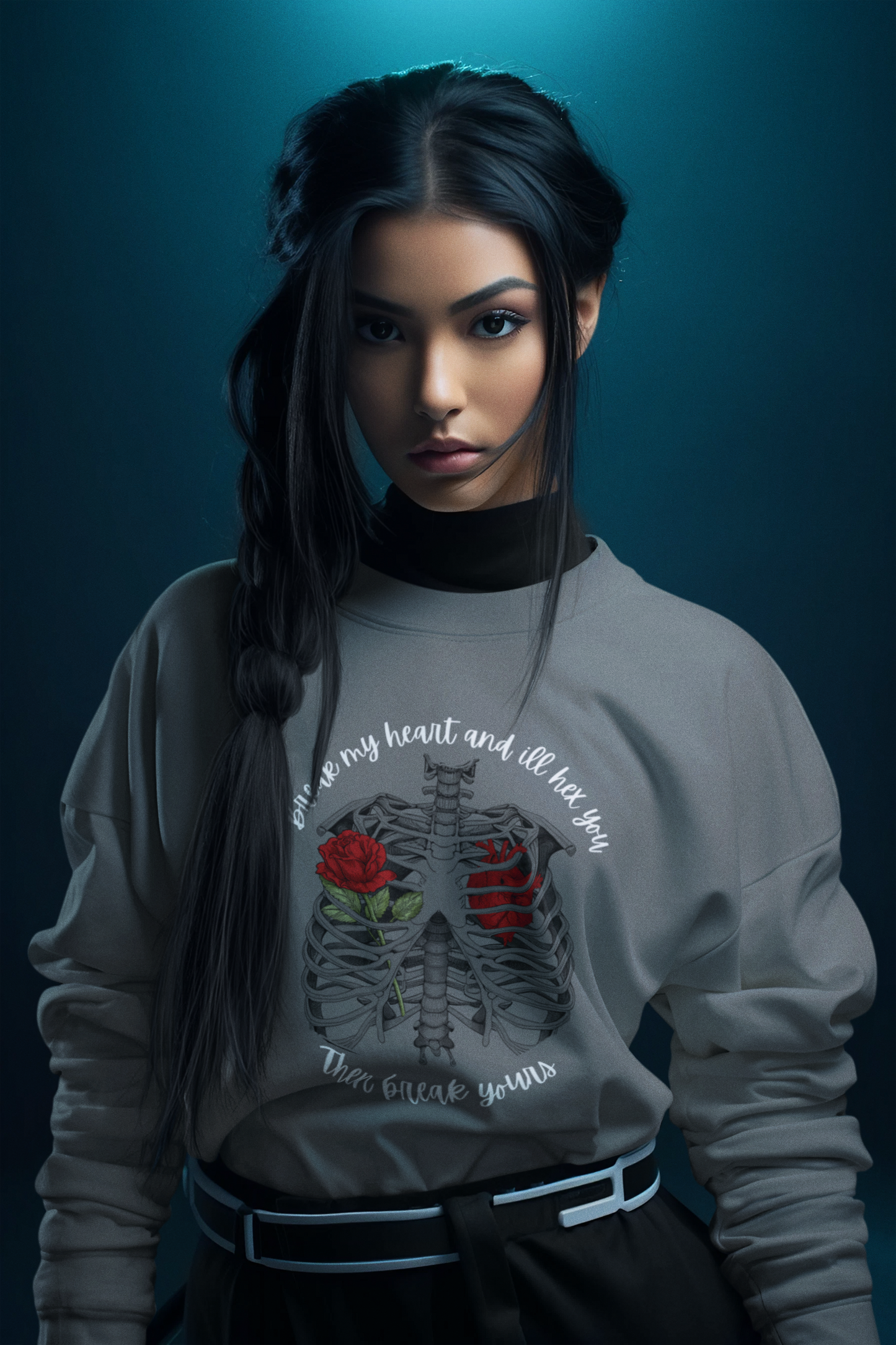 Turn Heads with our Ill Hex You Women's Cropped Sweatshirt - CroigormLLC