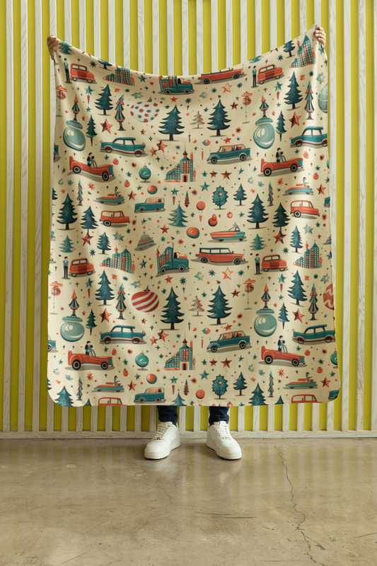 Luxuriously Soft Vintage Vehicle Plush Blanket - Perfect Gift for Friends and Family