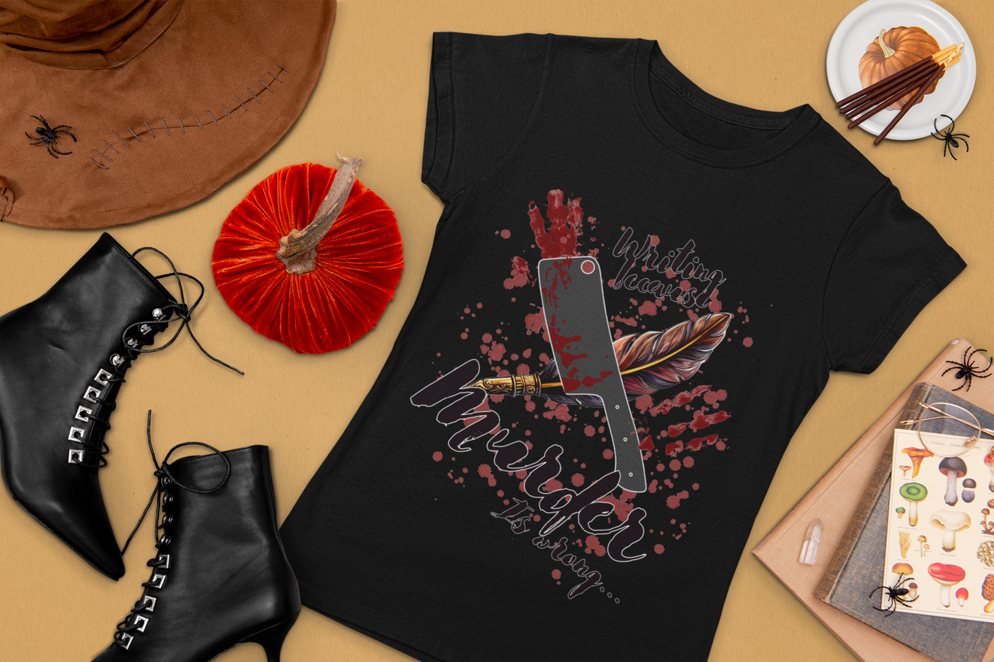 Unleash Your Literary Thriller with the Writing Because Murder Is Wrong Unisex Tee