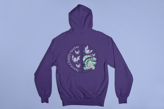 Skeleton Easter Bunny Unisex College Hoodie | Custom Art Sweatshirt | Multiple Colors Available