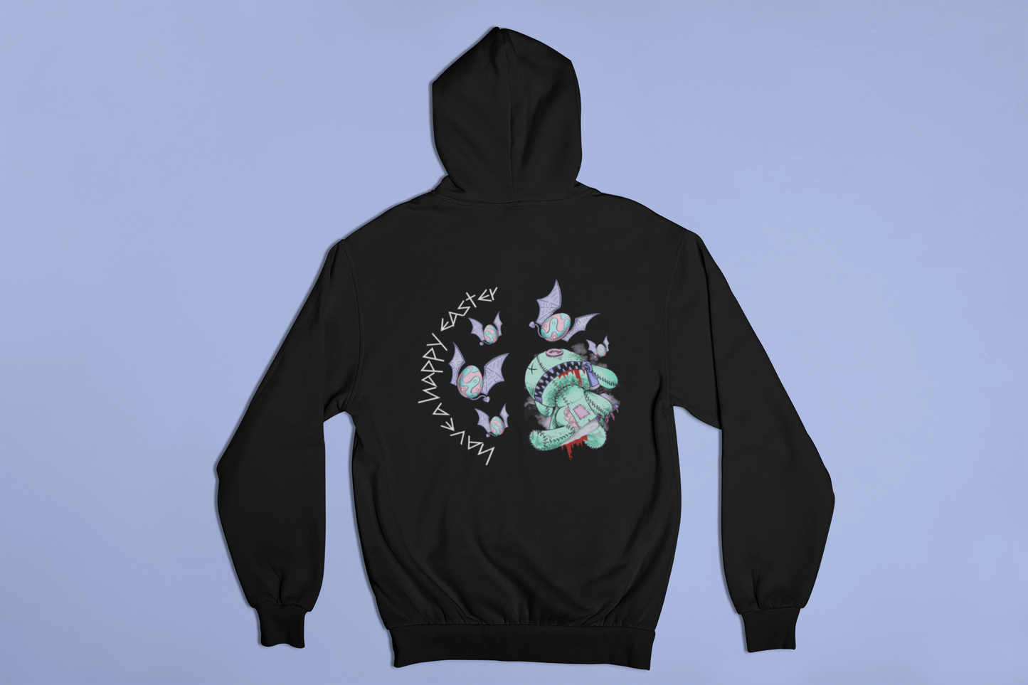 Skeleton Easter Bunny Unisex College Hoodie | Custom Art Sweatshirt | Multiple Colors Available