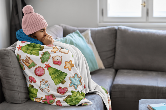 Soft and Warm Velveteen Christmas Cookie Blanket for Kids - Add a Personal Touch - Perfect Holiday Gift