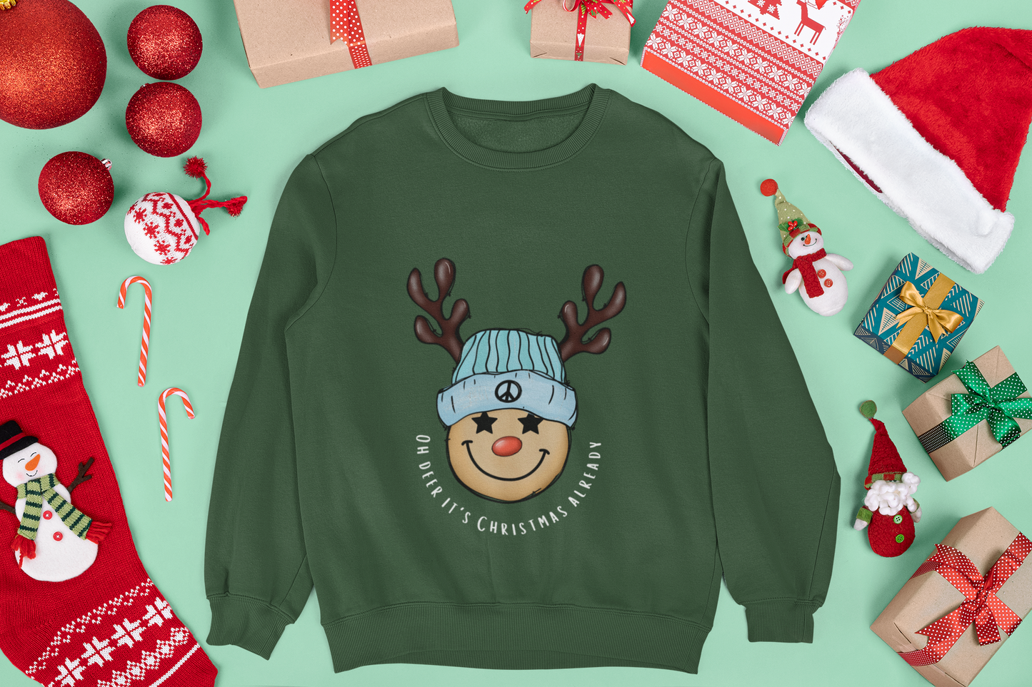 Oh Deer, It's Christmas Already! Unisex Heavy Blend Crewneck Sweatshirt - Cozy Holiday Comfort
