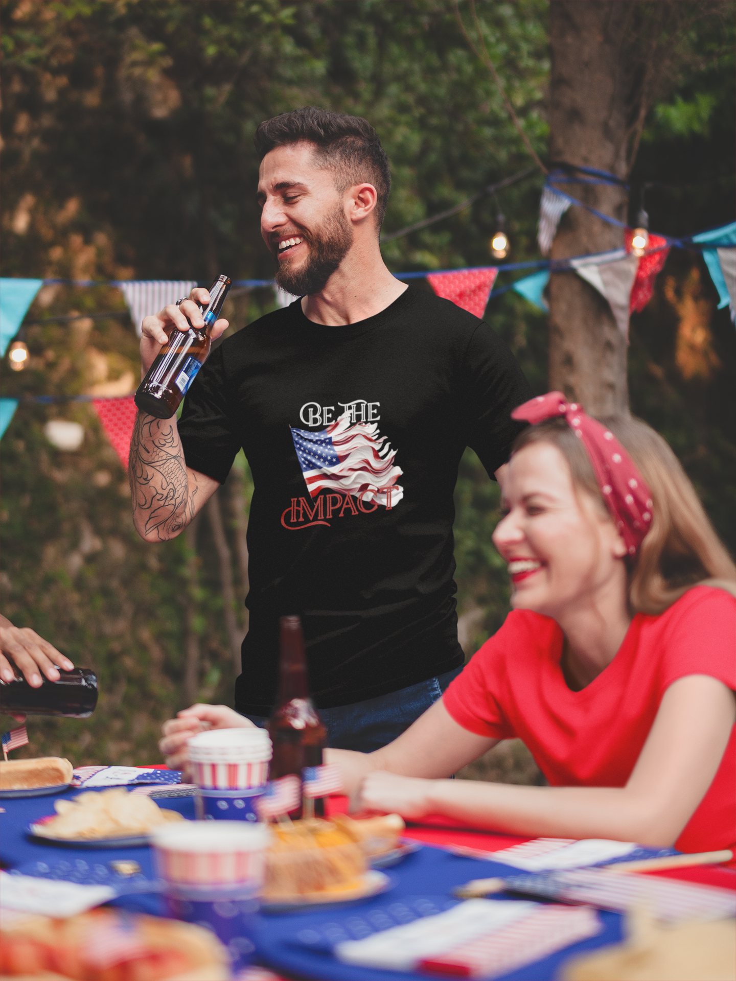 Embrace Your Patriotism: USA-Made 'Be the Impact' Inspirational T-Shirt for Everyday Heroes