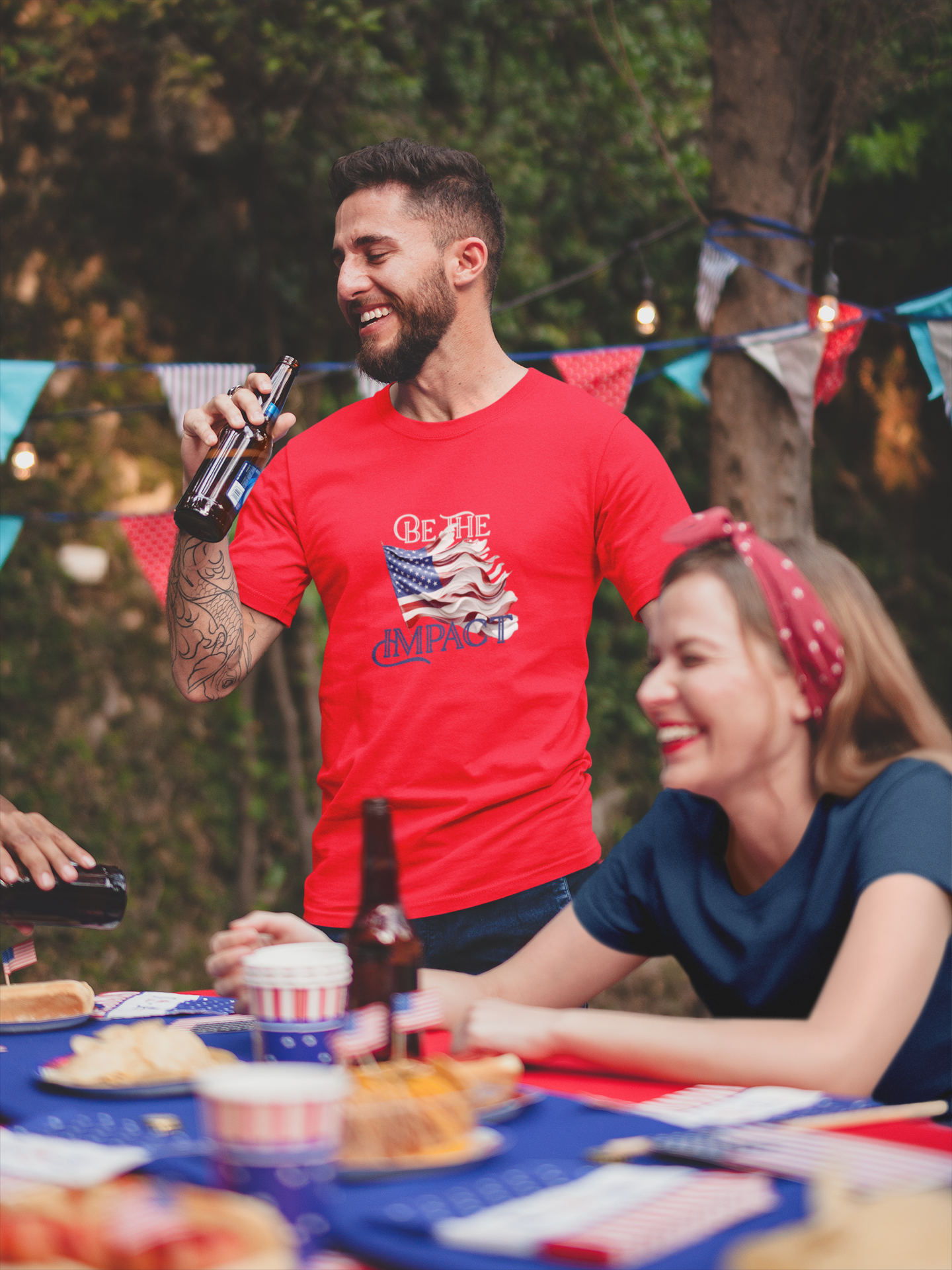 Embrace Your Patriotism: USA-Made 'Be the Impact' Inspirational T-Shirt for Everyday Heroes