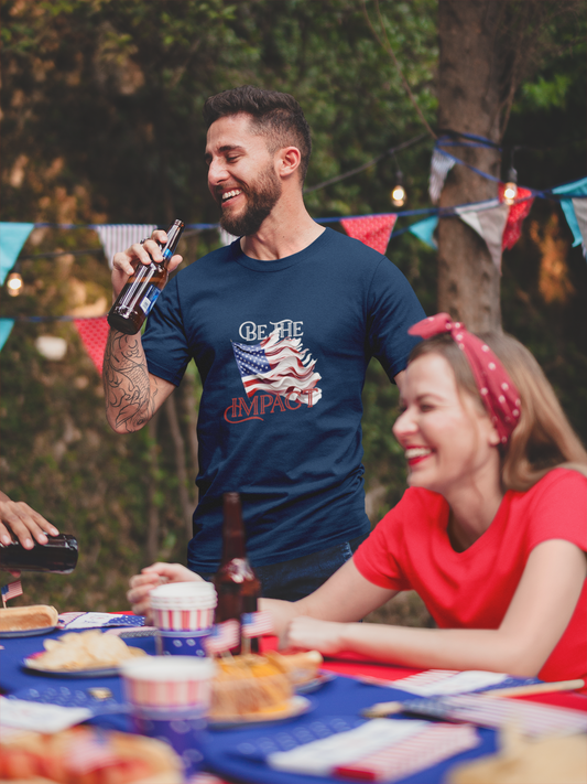 Embrace Your Patriotism: USA-Made 'Be the Impact' Inspirational T-Shirt for Everyday Heroes