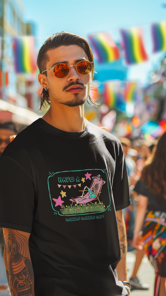 Have a Nice Day Lounge Chair Illustration T-Shirt | Retro Summer Stars