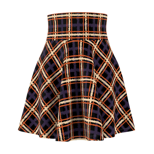 Cozy Witches Tartan Women's Skater Skirt - Versatile Fit, Everyday Favorite - Croigorm LLC