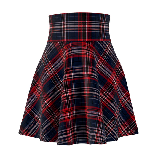 Classic Red Tartan Women's Skater Skirt - Made in the USA