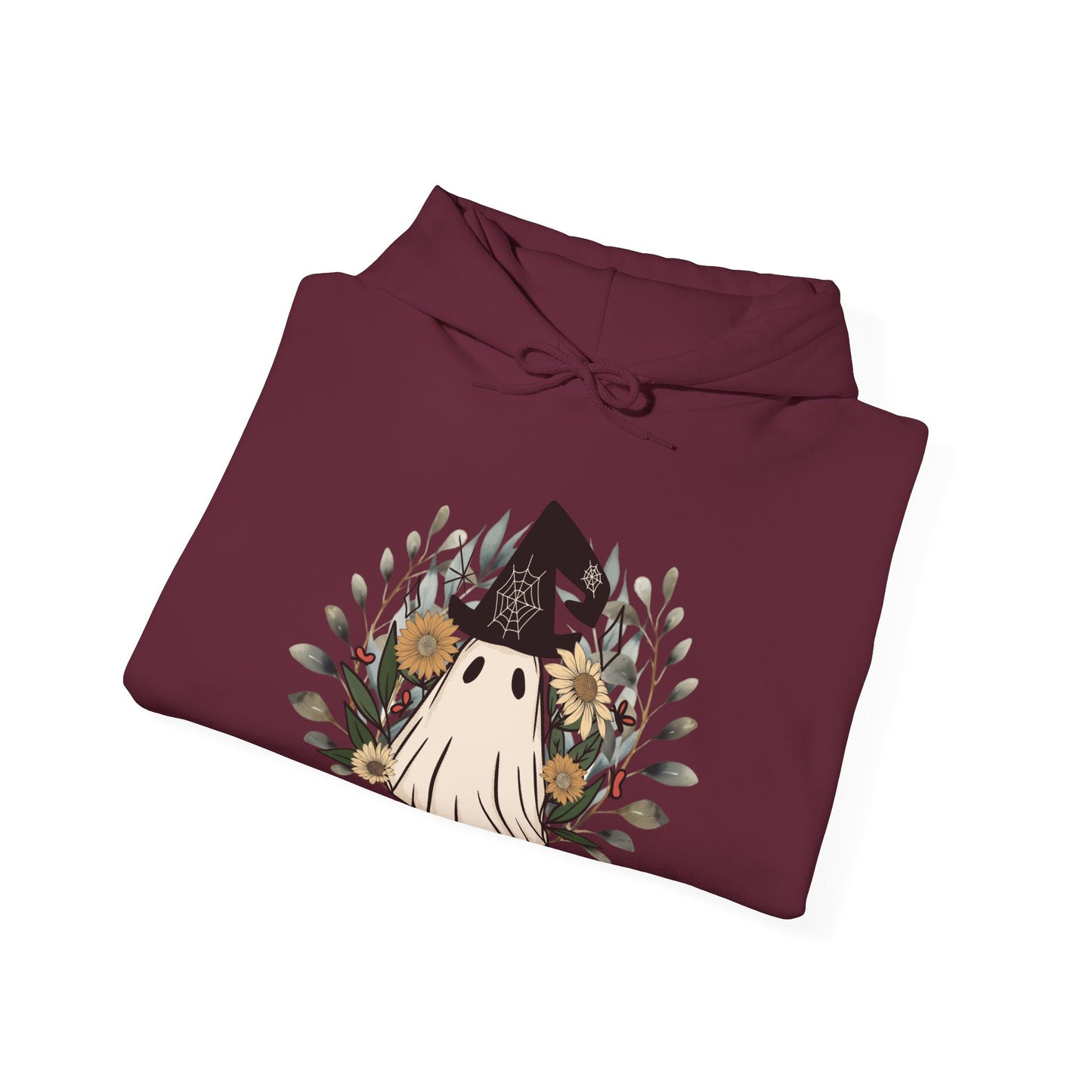 Stay Warm in Style with the Retro Ghost Unisex Heavy Blend™ Hooded Sweatshirt