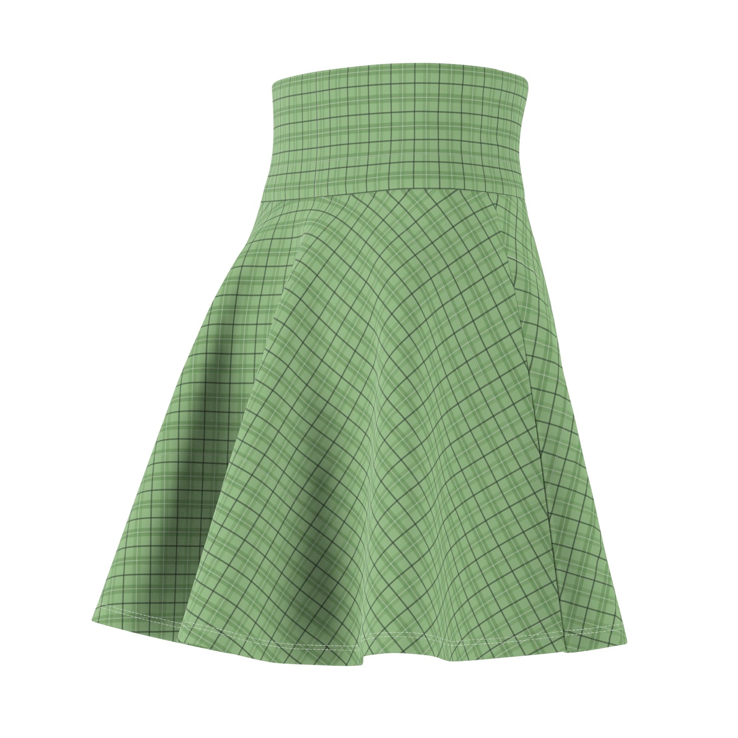 Lucky and Stylish: Four Leaf Clover Tartan Women's Skater Skirt on Croigormllc.com