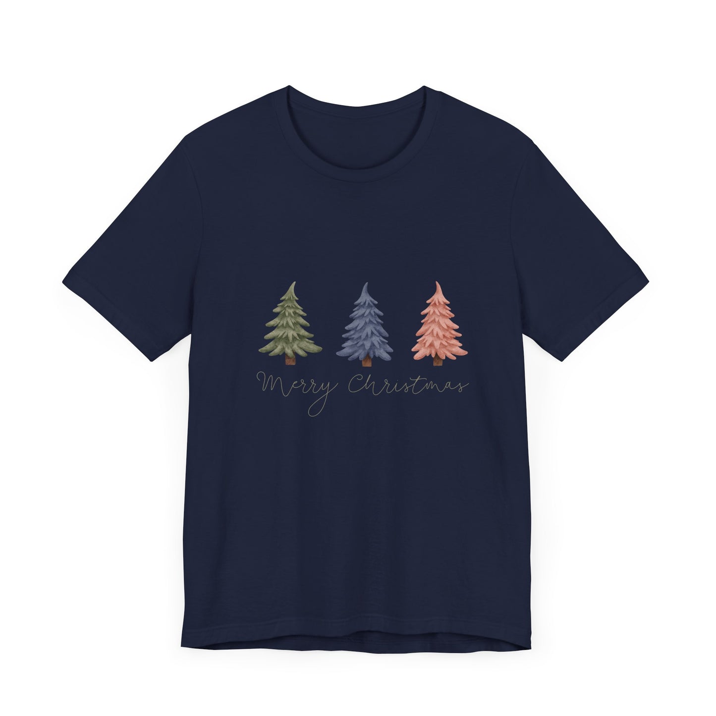 Pastel Christmas Trees Tee | Soft Unisex Jersey | Merry Christmas Shirt