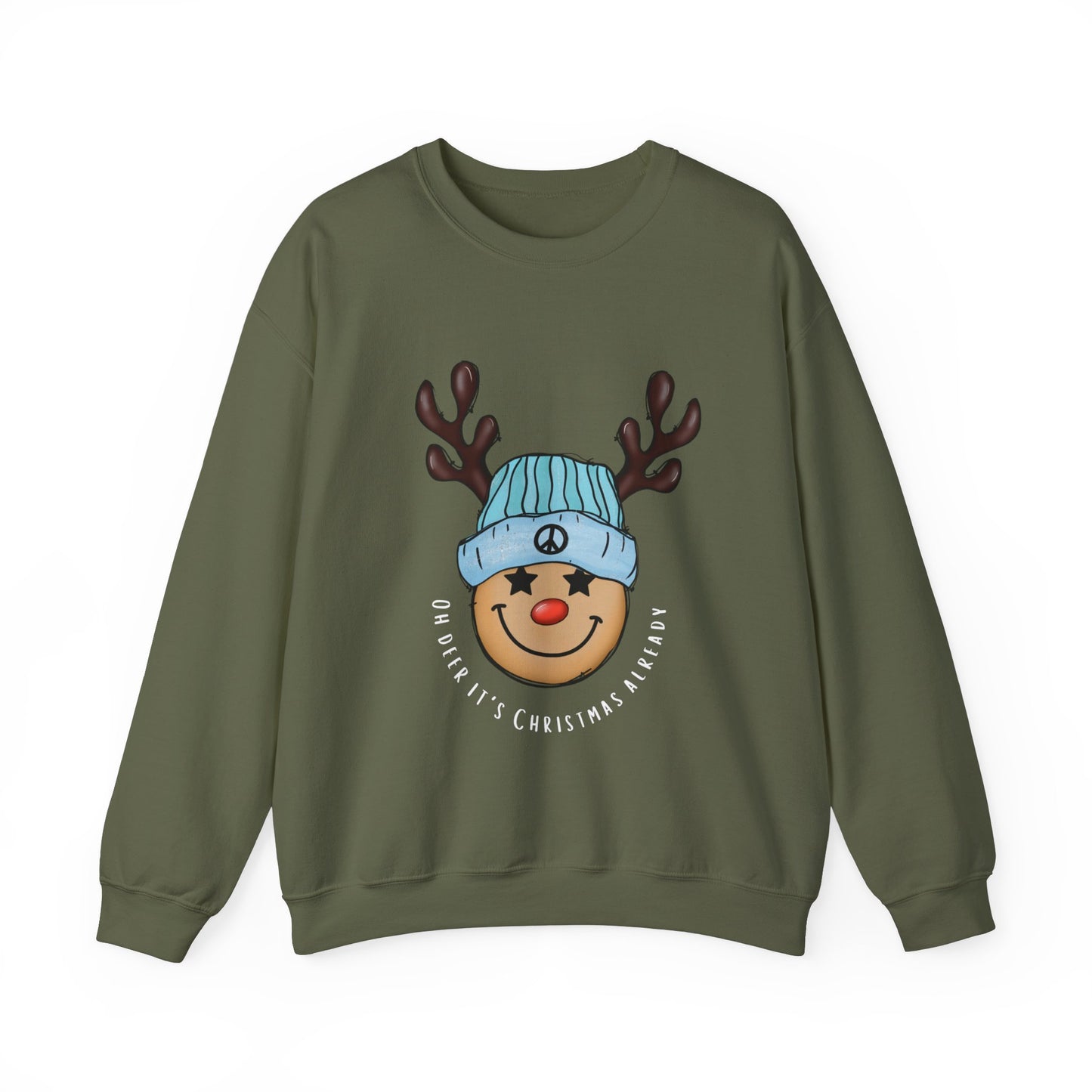 Oh Deer, It's Christmas Already! Unisex Heavy Blend Crewneck Sweatshirt - Cozy Holiday Comfort