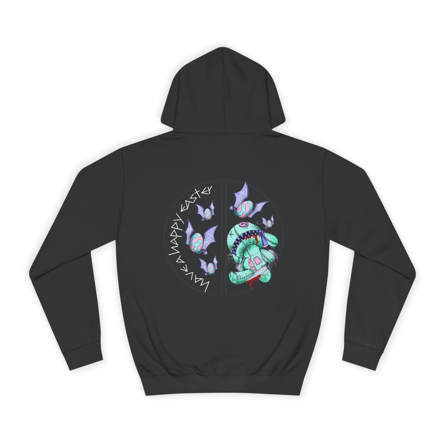 Skeleton Easter Bunny Unisex College Hoodie | Custom Art Sweatshirt | Multiple Colors Available