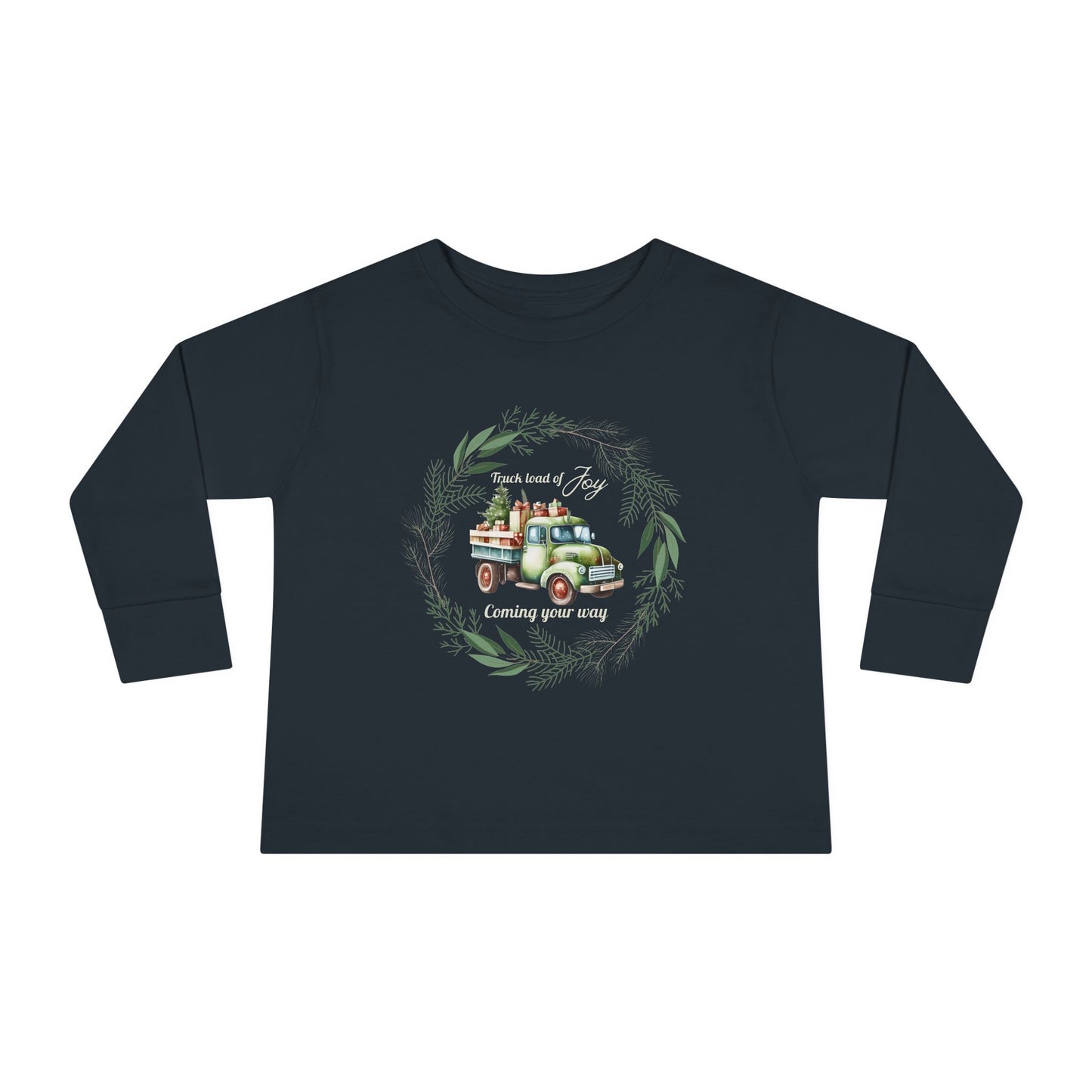 Truck Load of Joy Coming Your Way - Youth Long Sleeve Tee - Holiday Kids Fashion