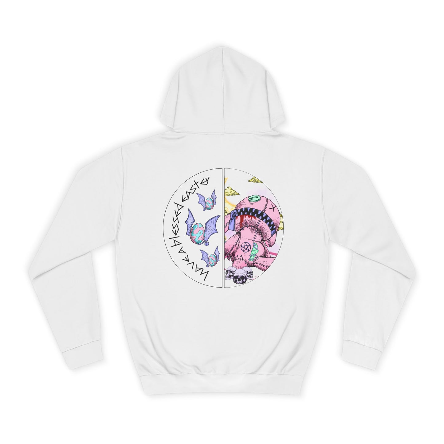 Easter Bunny Voodoo Unisex College Hoodie | Customizable Art | Side Seams for Shape Retention