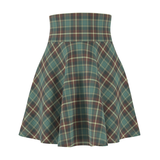 Clover Tartan Women's Skater Skirt - Cozy, Soft, and Versatile - Perfect for Everyday Wear