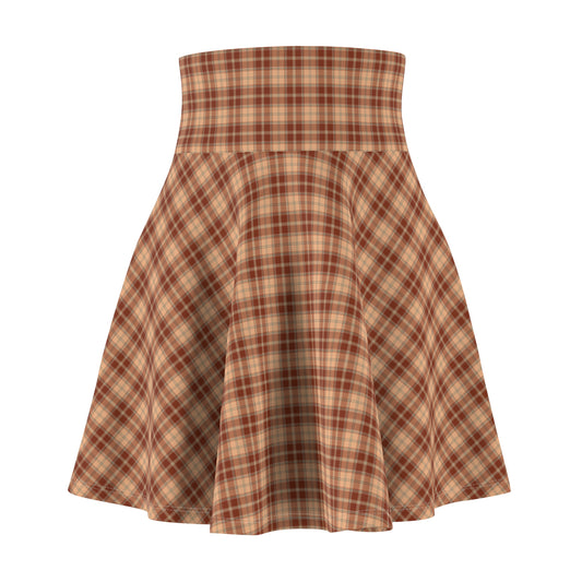 Fall Leaf Tartan Women's Skater Skirt | Cozy and Casual Everyday Favorite