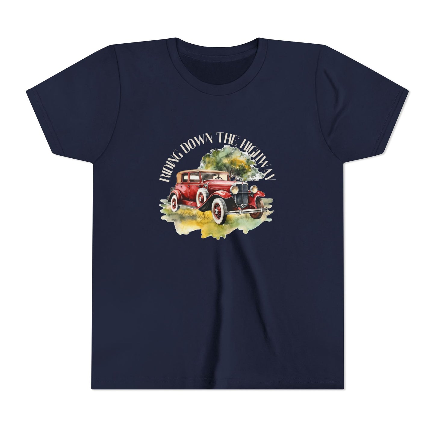 Adventure Awaits: Classic Car Youth Short Sleeve Tee