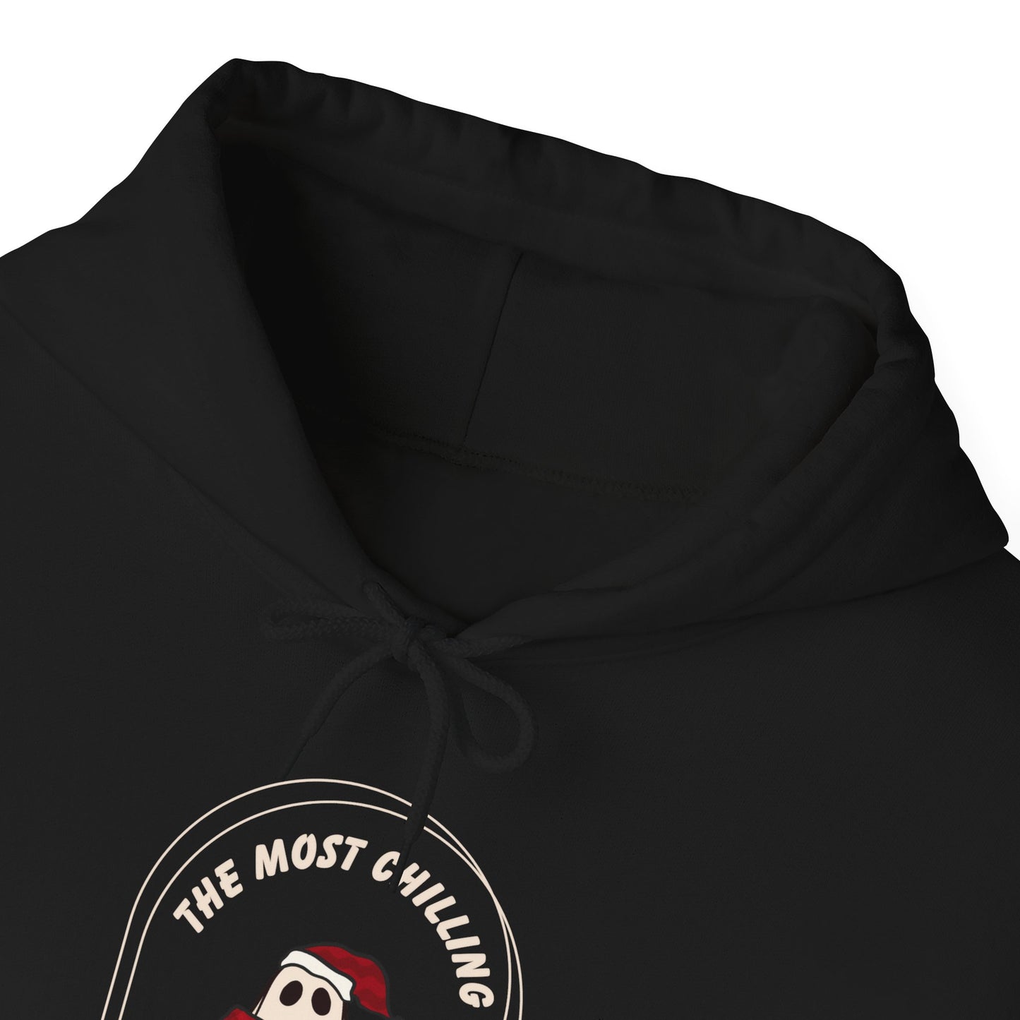 Stay Cozy this Winter with our Retro Ghost Unisex Heavy Blend Hooded Sweatshirt - Plush, Soft, and Warm with Holiday Spirit