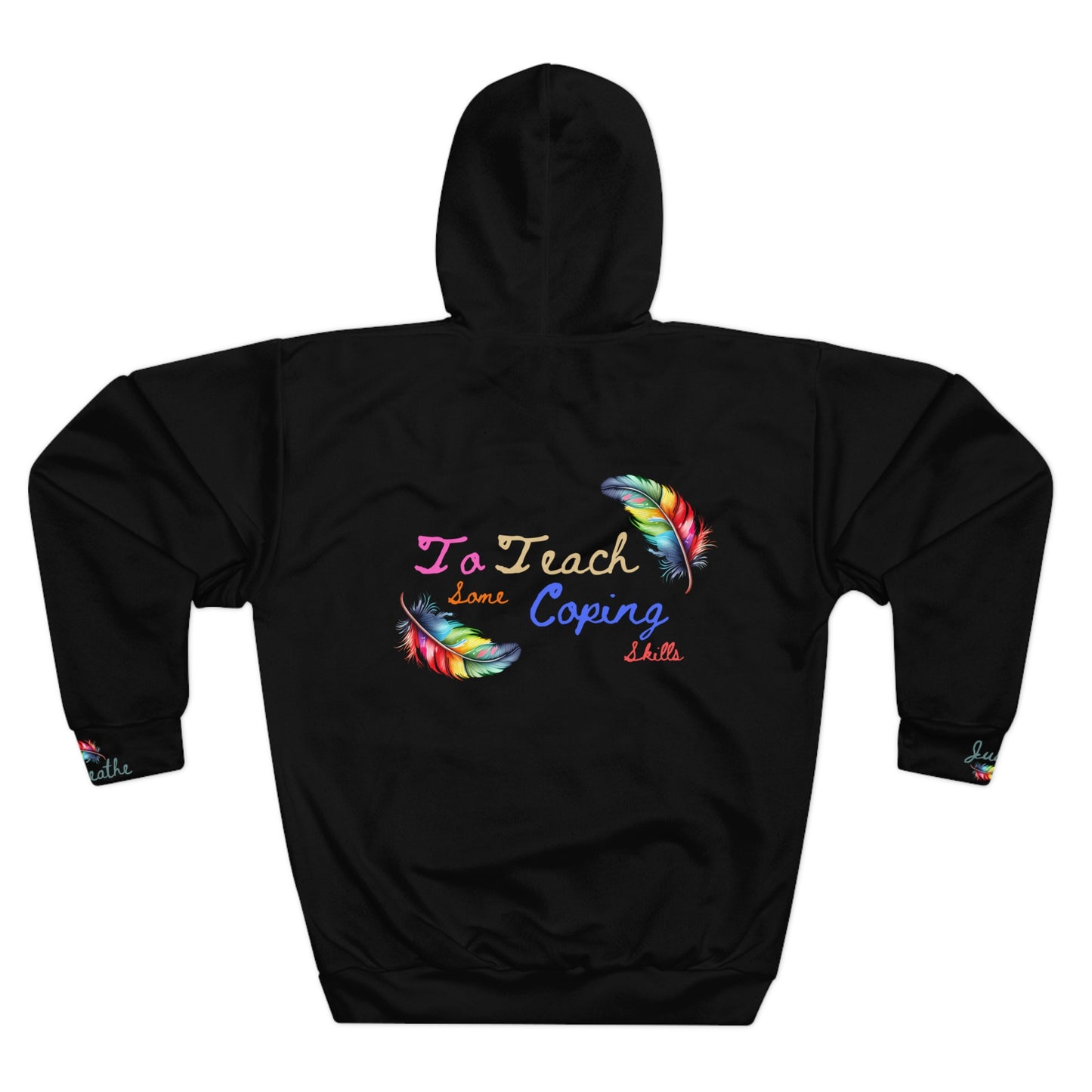 Just Breathe Custom Cut and Sewn Unisex Pullover Hoodie - Warm and Comfortable Polyester Fabric