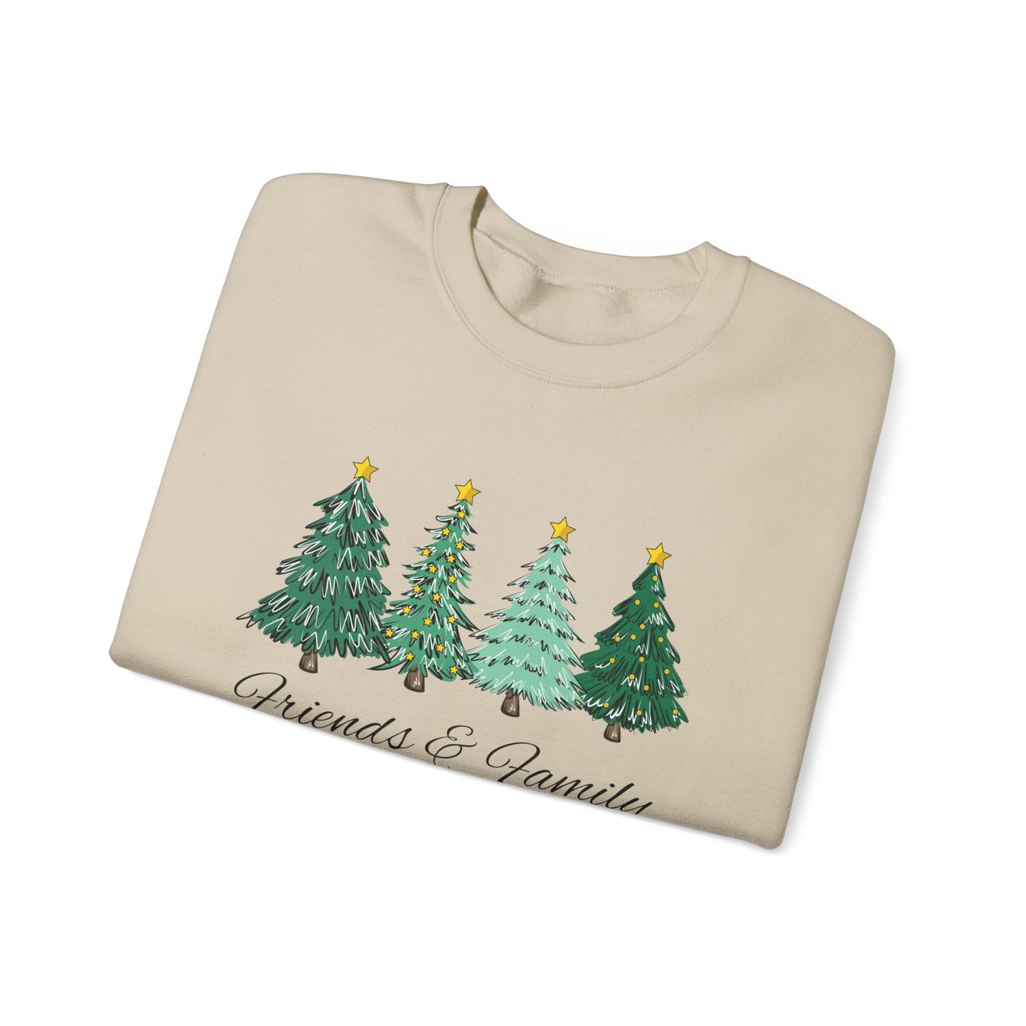 Four Friends and Family Christmas Trees Unisex Heavy Blend Crewneck Sweatshirt - Cozy Comfort for the Colder Months