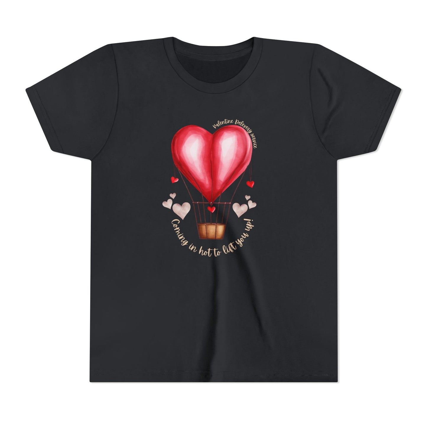 Valentine's Day Hot Air Balloon Youth Tee - Short Sleeve