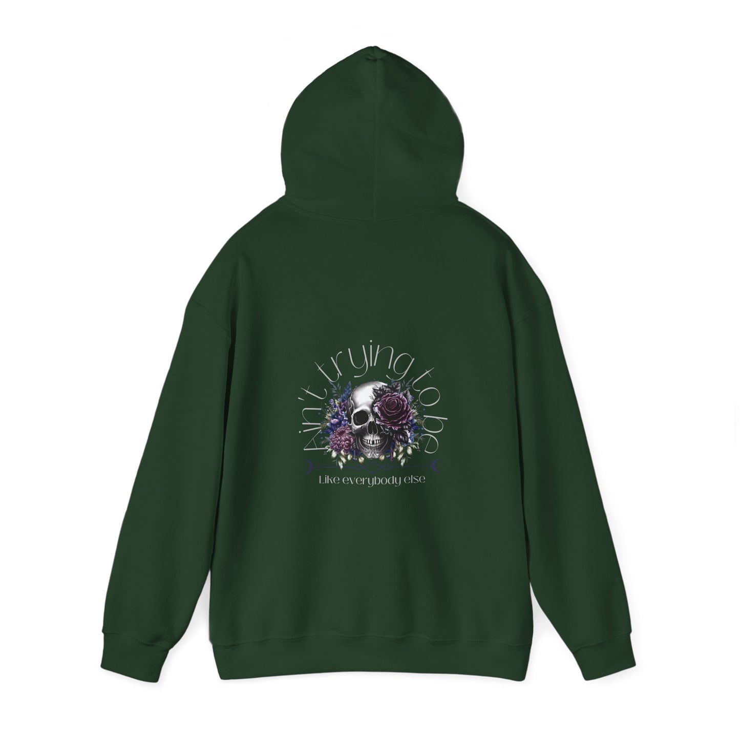 Make a statement with our Aint Trying Unisex Heavy Blend™ Hooded Sweatshirt in various colors