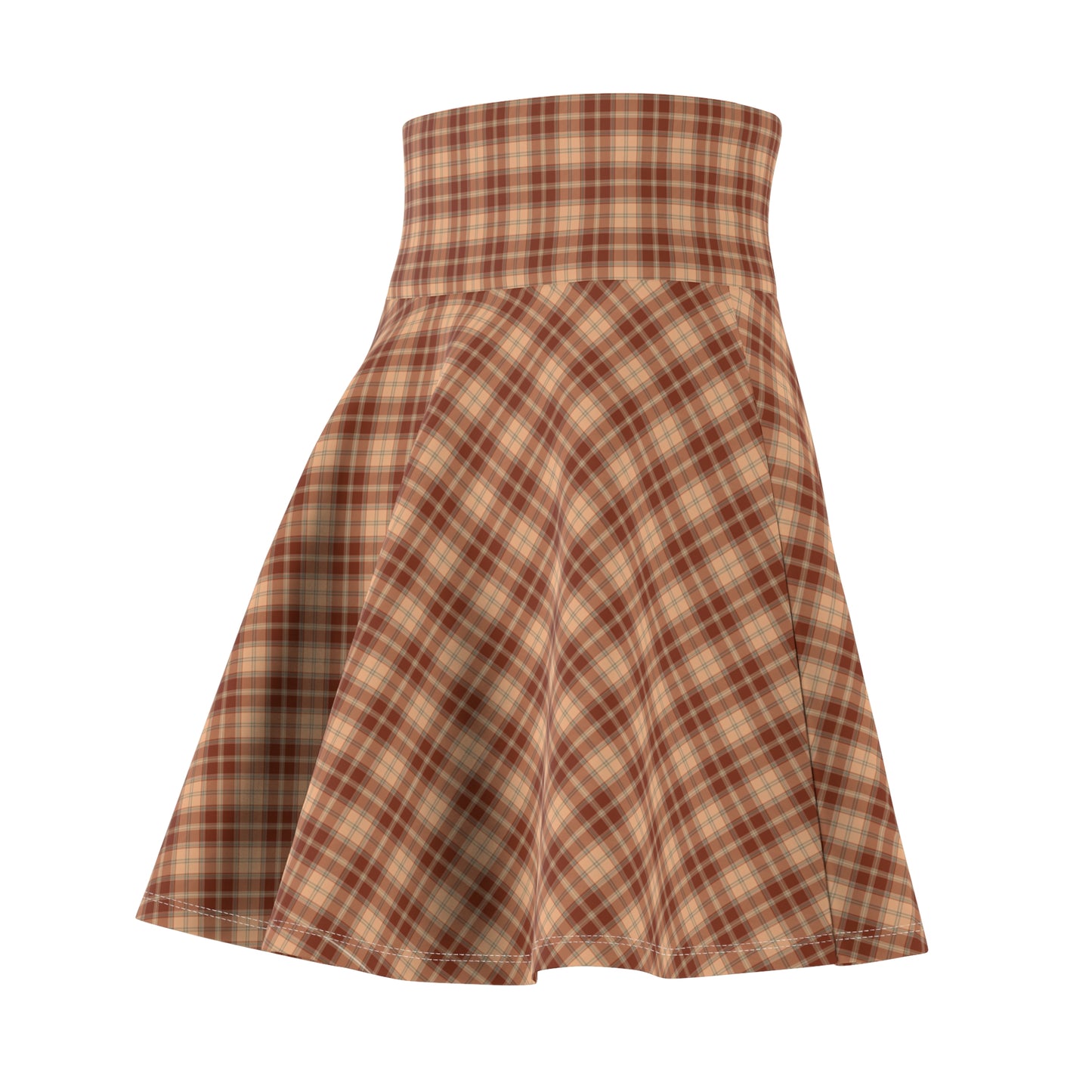Fall Leaf Tartan Women's Skater Skirt | Cozy and Casual Everyday Favorite