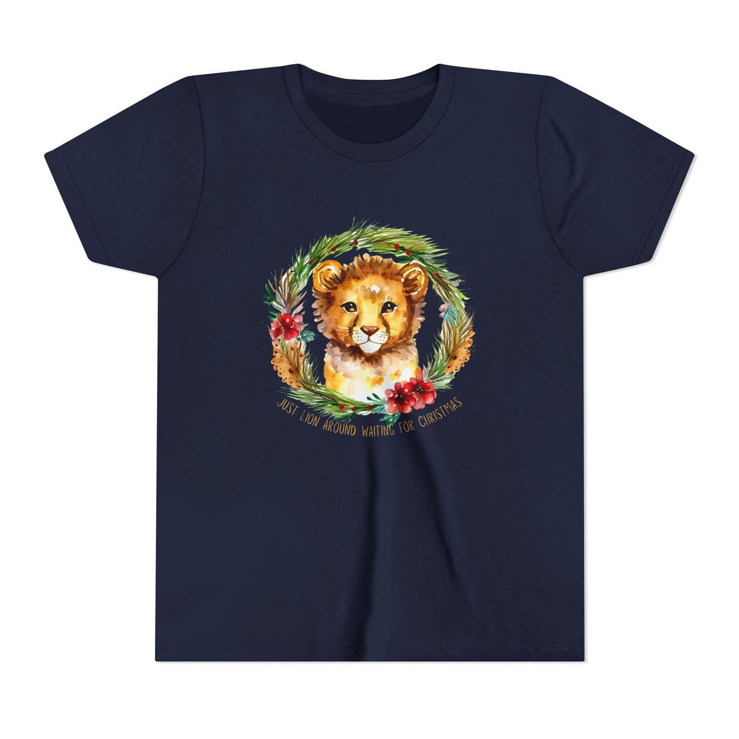 Roar Into the Holiday Season with this Lion-themed Youth Short Sleeve Tee