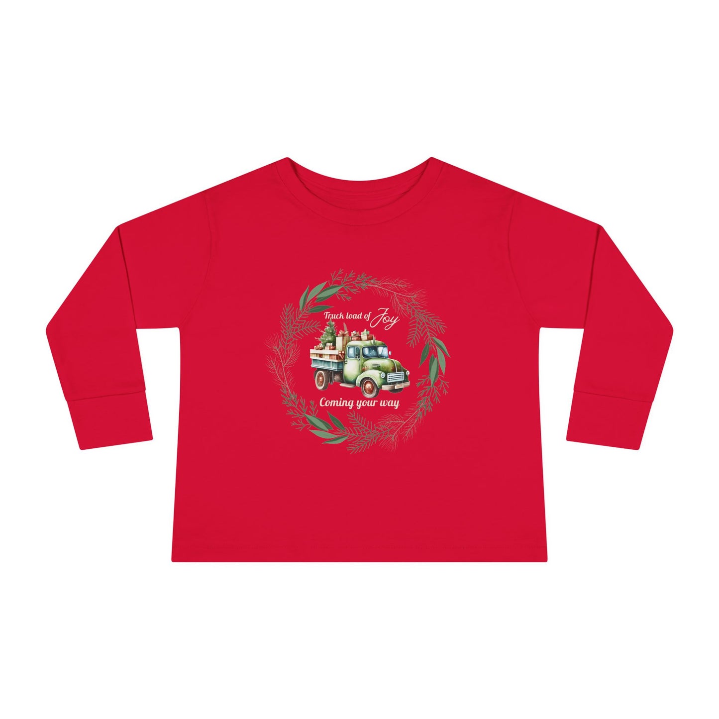 Truck Load of Joy Coming Your Way - Youth Long Sleeve Tee - Holiday Kids Fashion