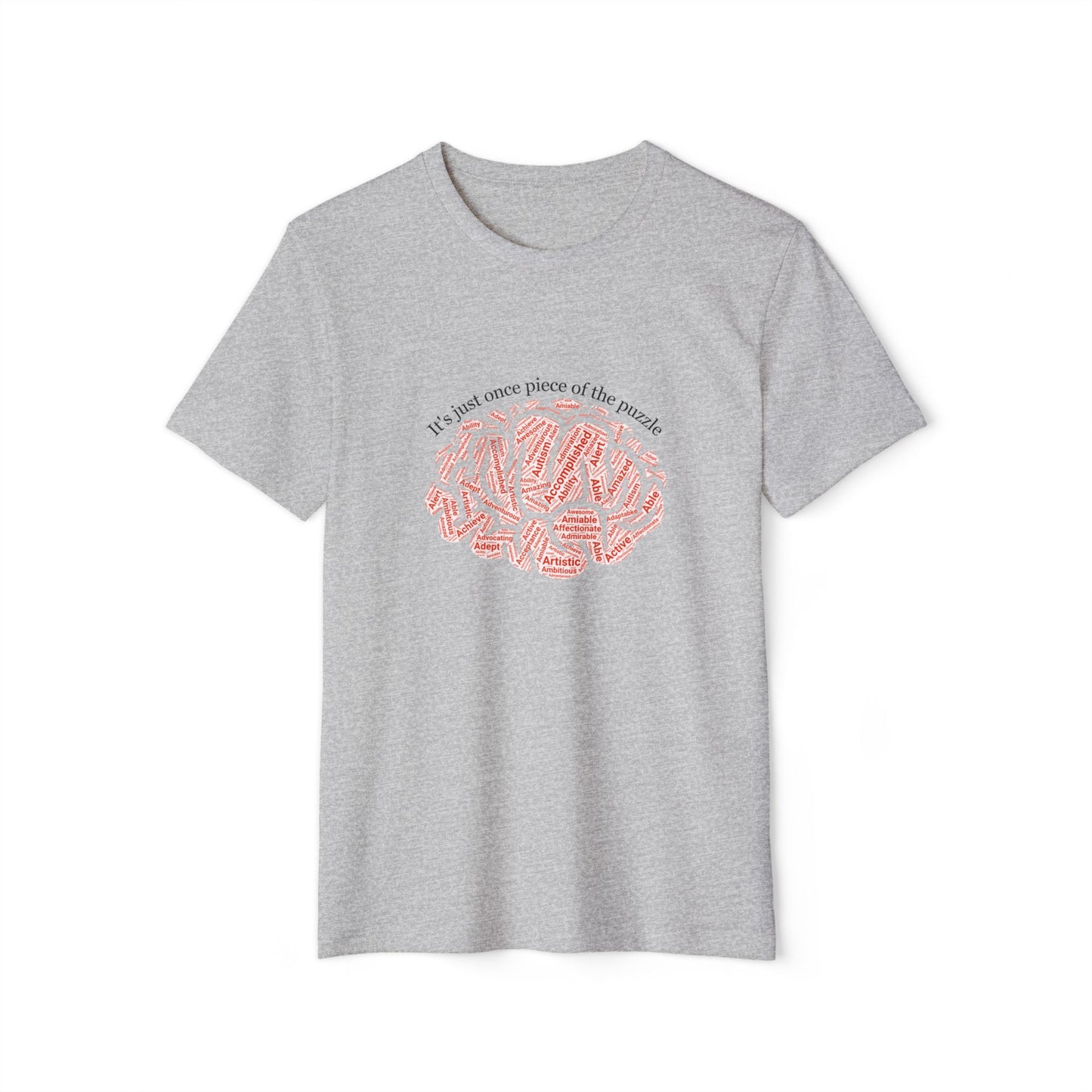 Sustainable Autism Puzzle Tee, Organic Cotton Recycled Polyester Shirt