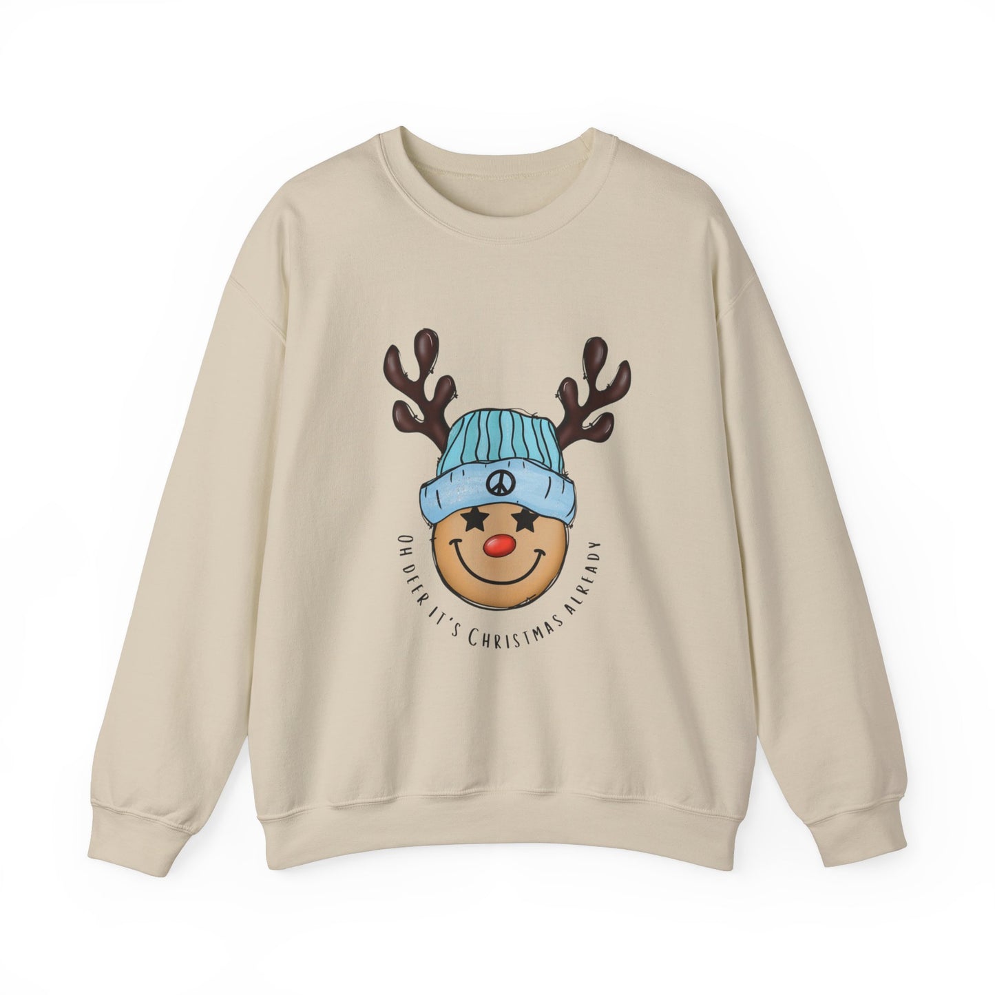 Oh Deer, It's Christmas Already! Unisex Heavy Blend Crewneck Sweatshirt - Cozy Holiday Comfort