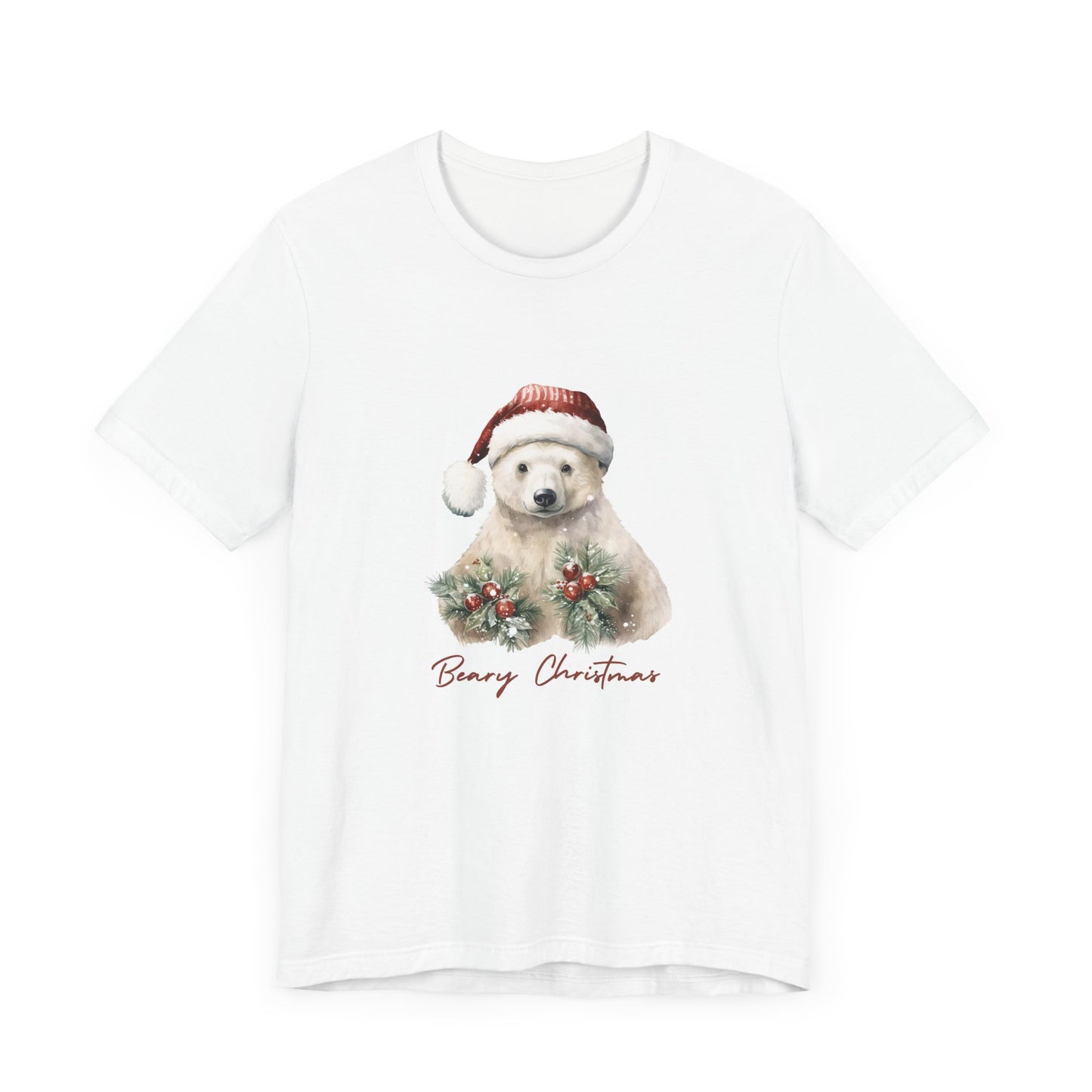 Christmas Polar Bear Tee - Cozy Unisex Holiday Shirt, Quality Print, Sustainable Fabric