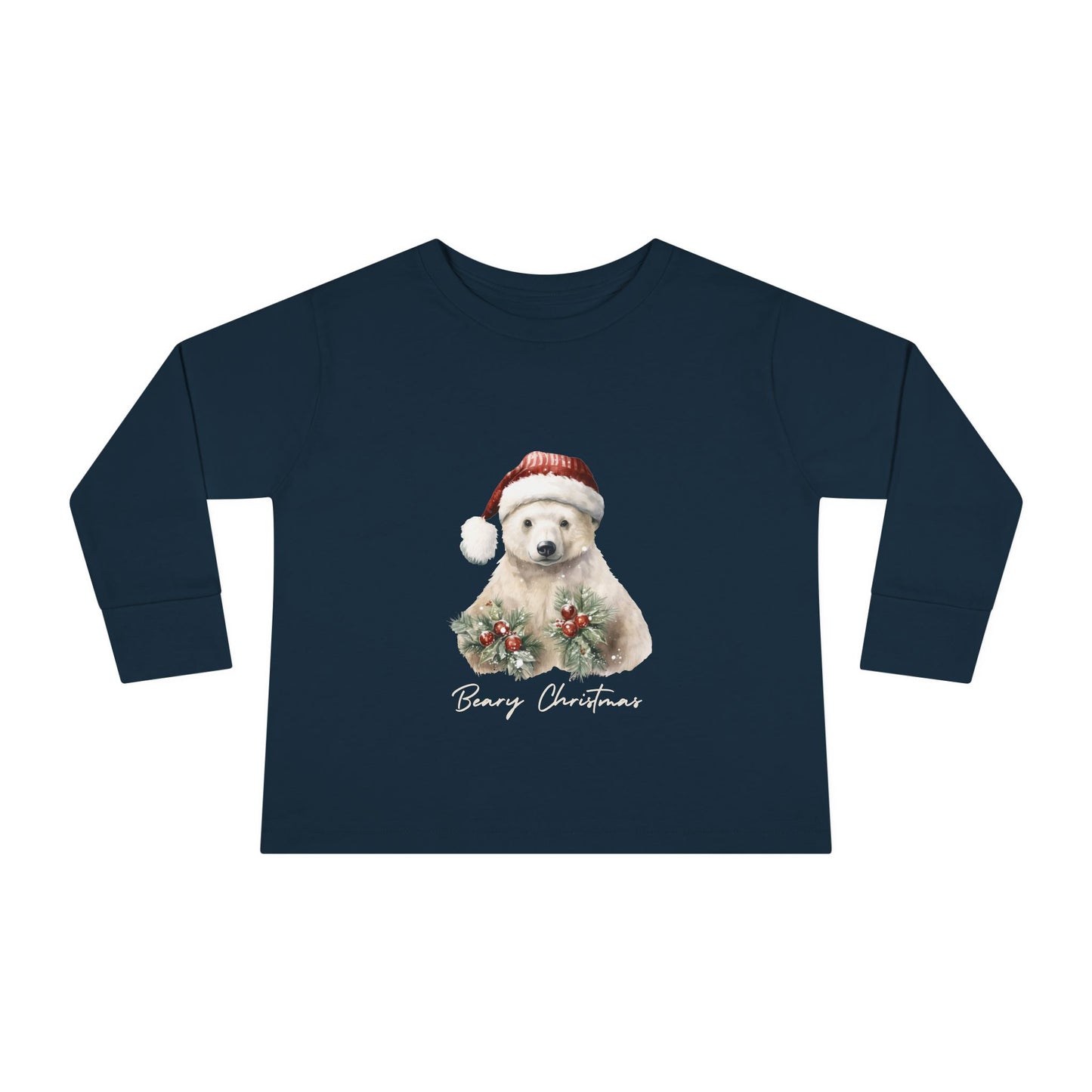 Get Festive for the Holidays with our Polar Bear Beary Christmas Long Sleeve Shirt - Great Gift for Kids