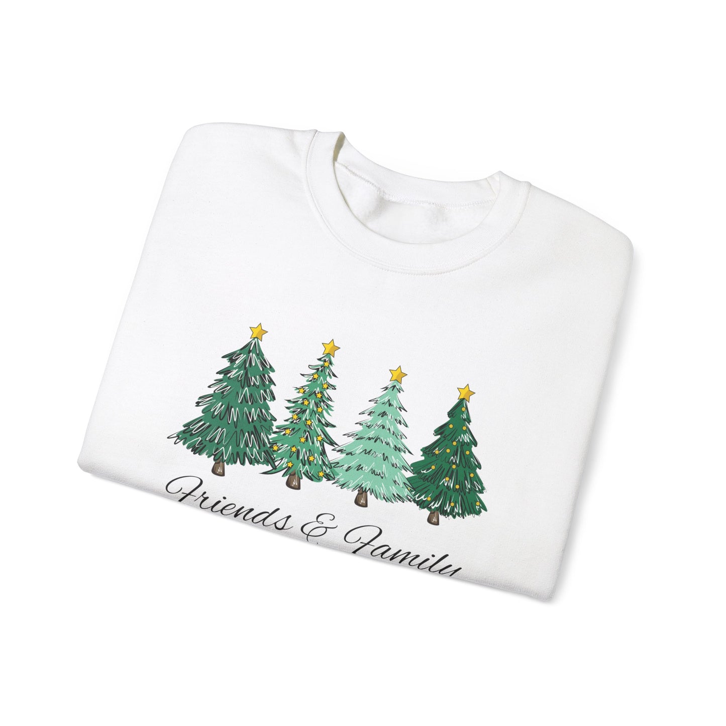 Four Friends and Family Christmas Trees Unisex Heavy Blend Crewneck Sweatshirt - Cozy Comfort for the Colder Months