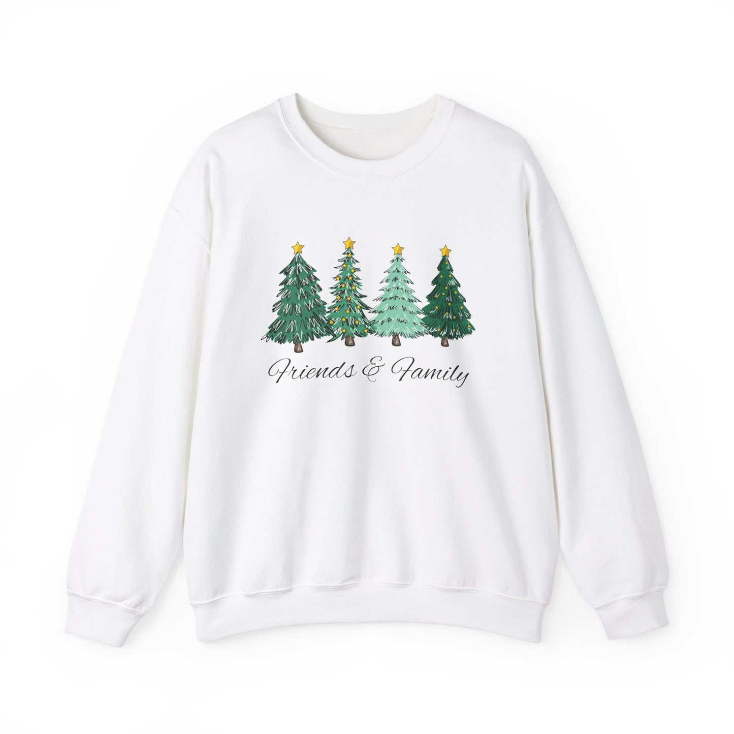 Four Friends and Family Christmas Trees Unisex Heavy Blend Crewneck Sweatshirt - Cozy Comfort for the Colder Months