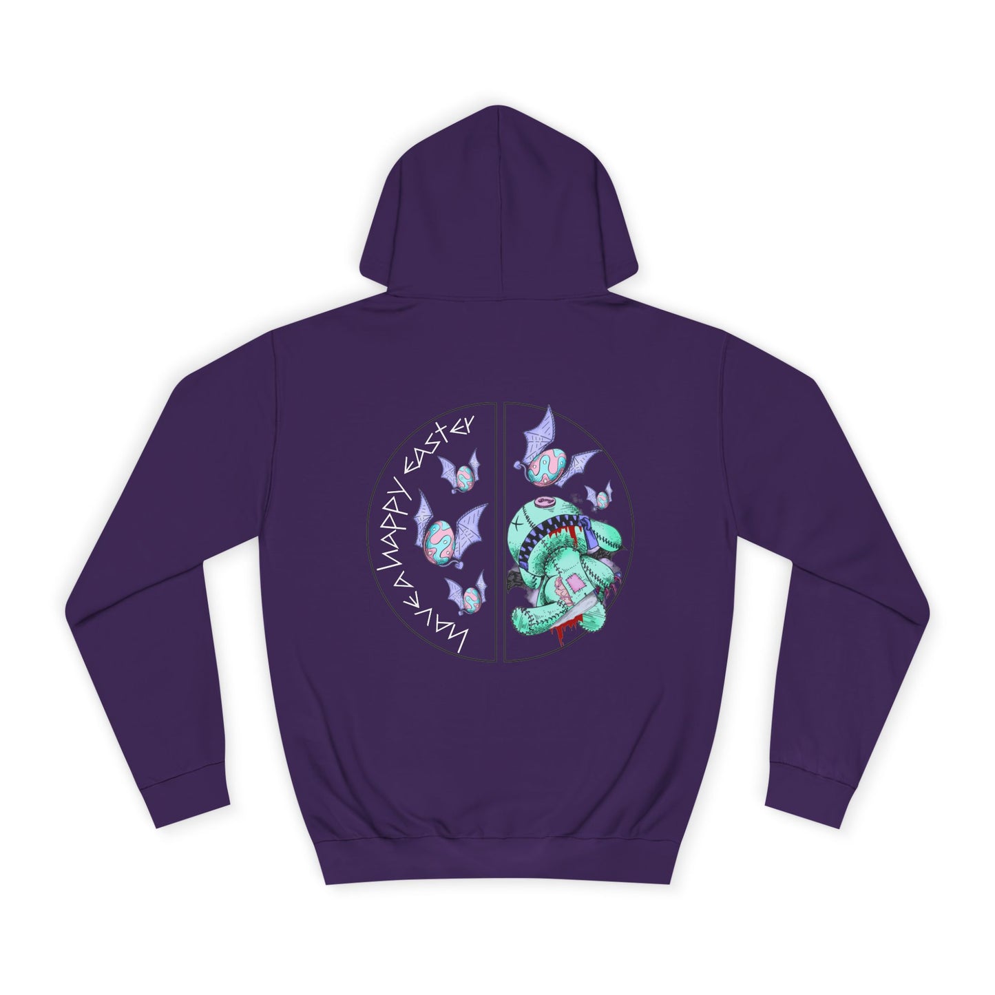 Skeleton Easter Bunny Unisex College Hoodie | Custom Art Sweatshirt | Multiple Colors Available