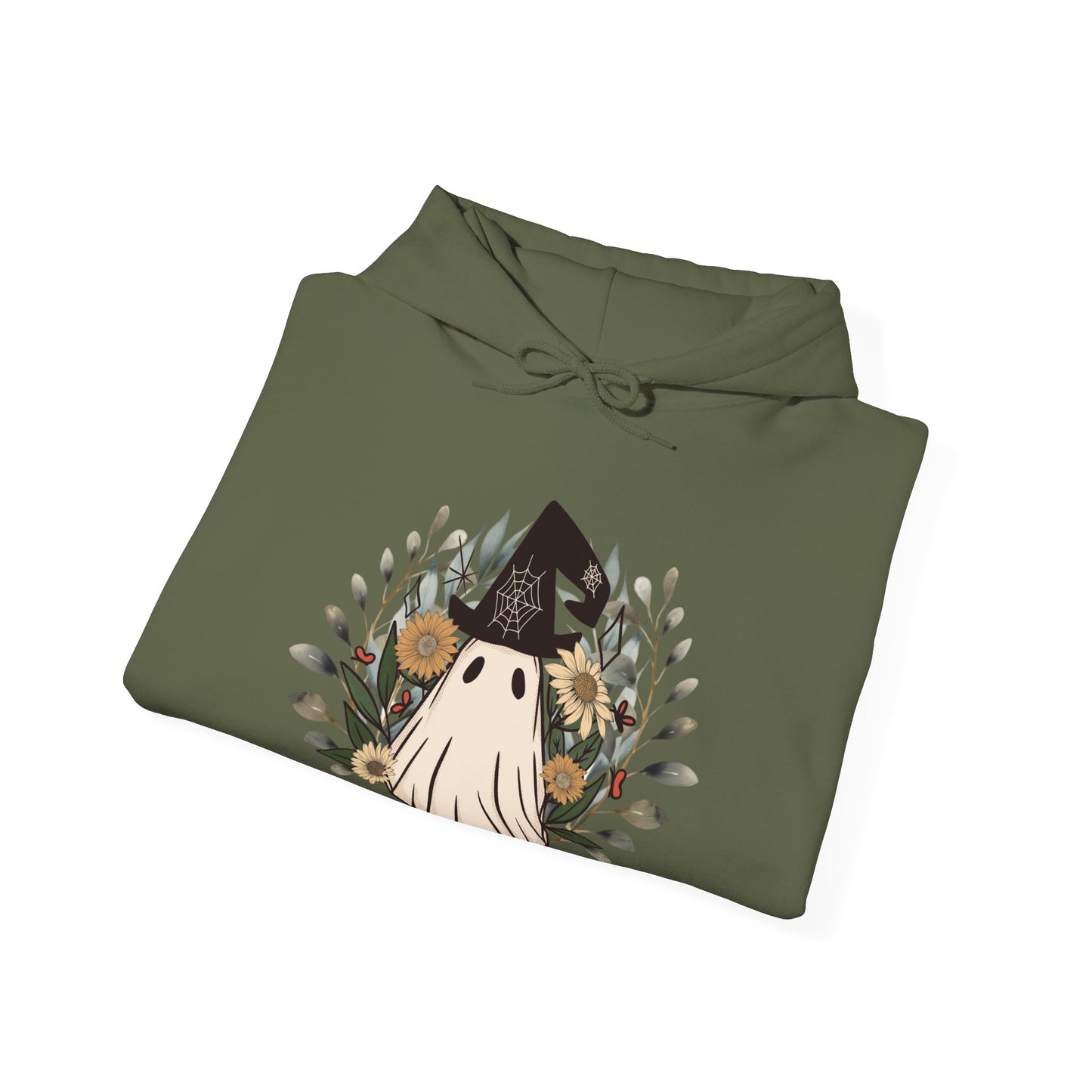 Stay Warm in Style with the Retro Ghost Unisex Heavy Blend™ Hooded Sweatshirt