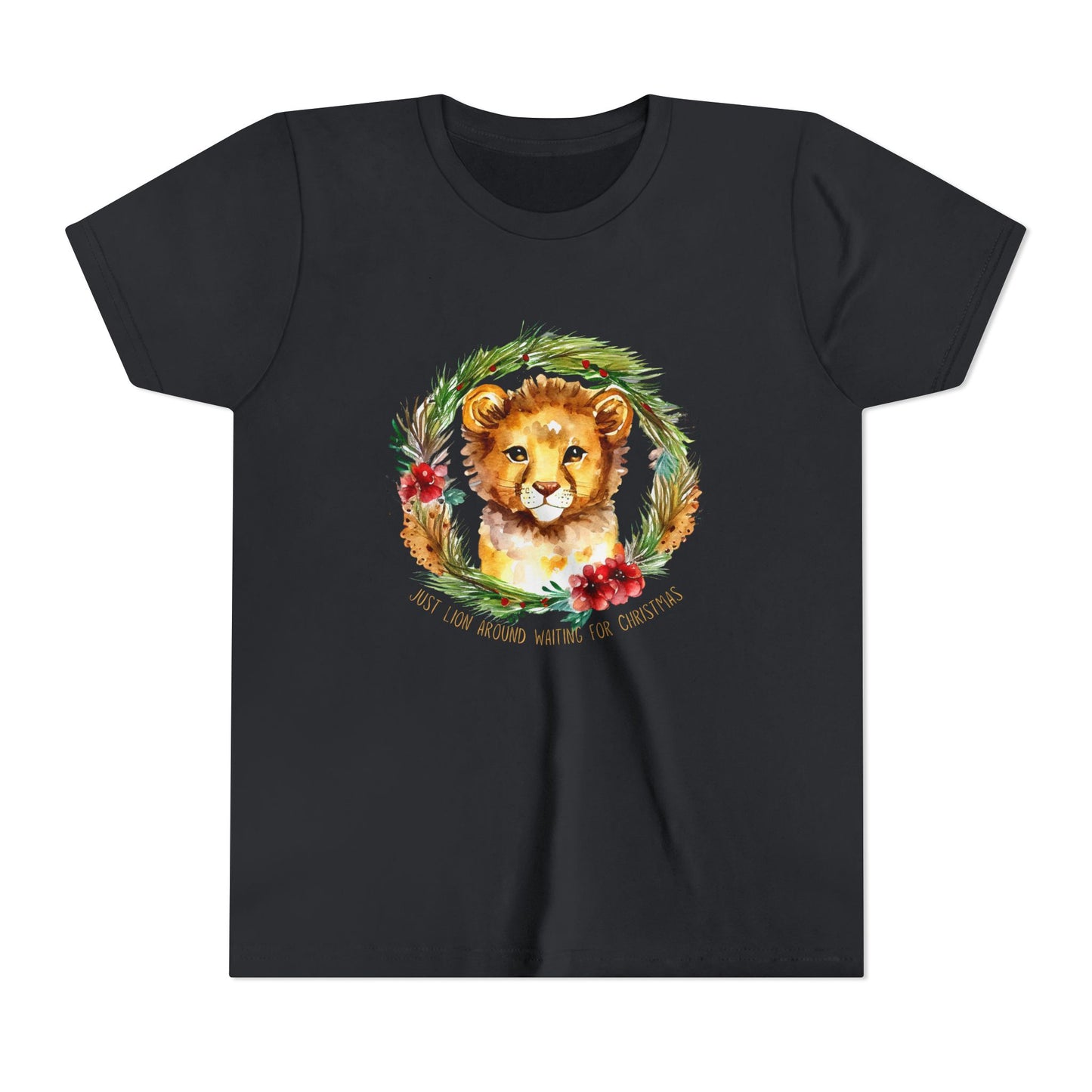 Roar Into the Holiday Season with this Lion-themed Youth Short Sleeve Tee