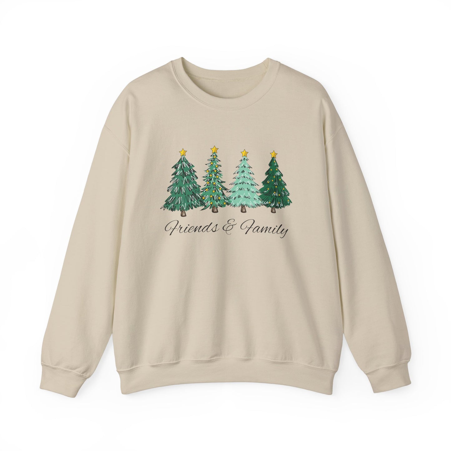 Four Friends and Family Christmas Trees Unisex Heavy Blend Crewneck Sweatshirt - Cozy Comfort for the Colder Months