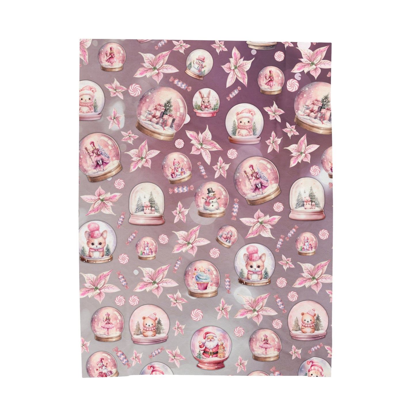 Snuggle up in Style with a Girls Pink Snowglobe Velveteen Plush Blanket | Available in Multiple Sizes | Perfect Gift Idea