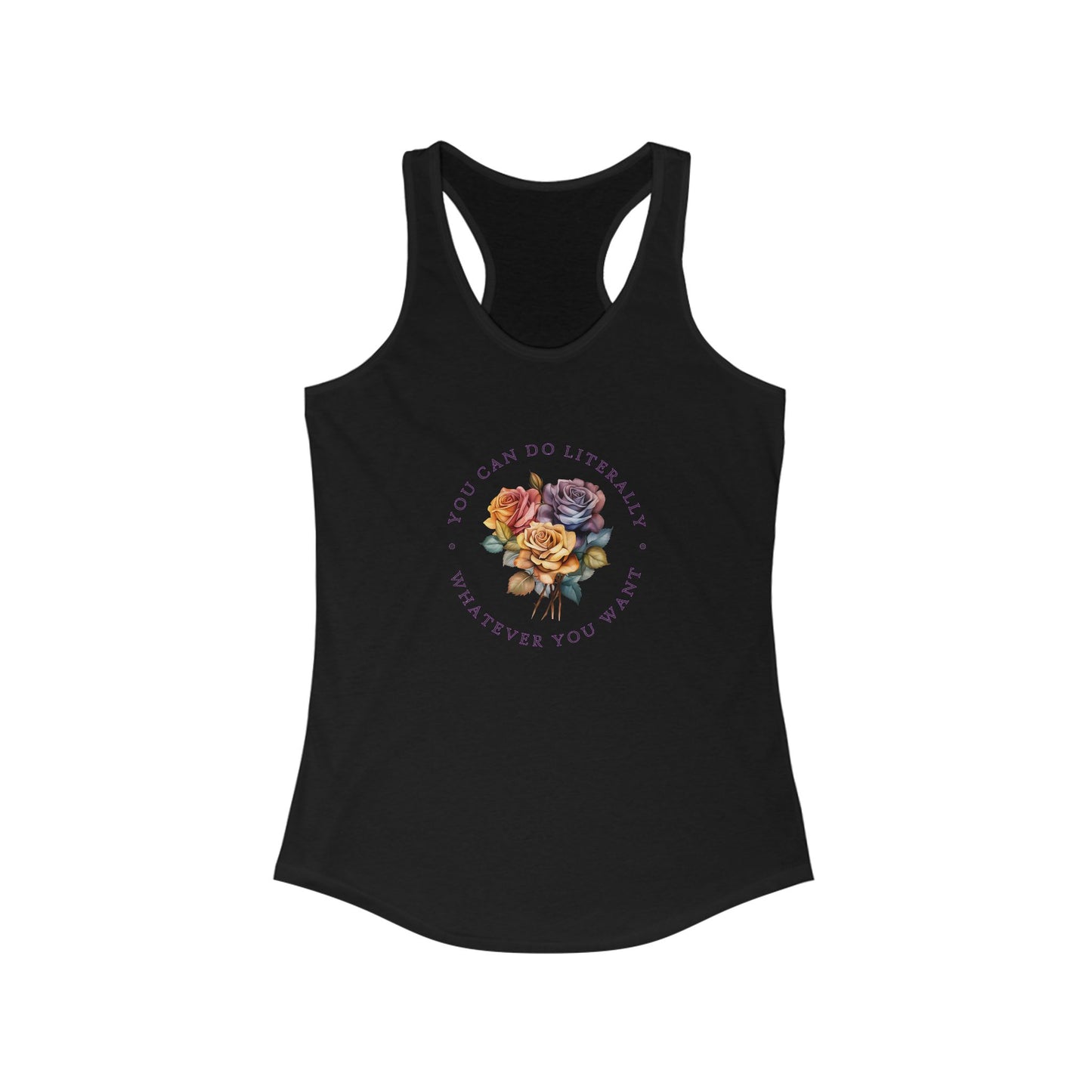 Colorful Floral Rainbow Racerback Tank - High-Quality Print, Perfect for Any Woman