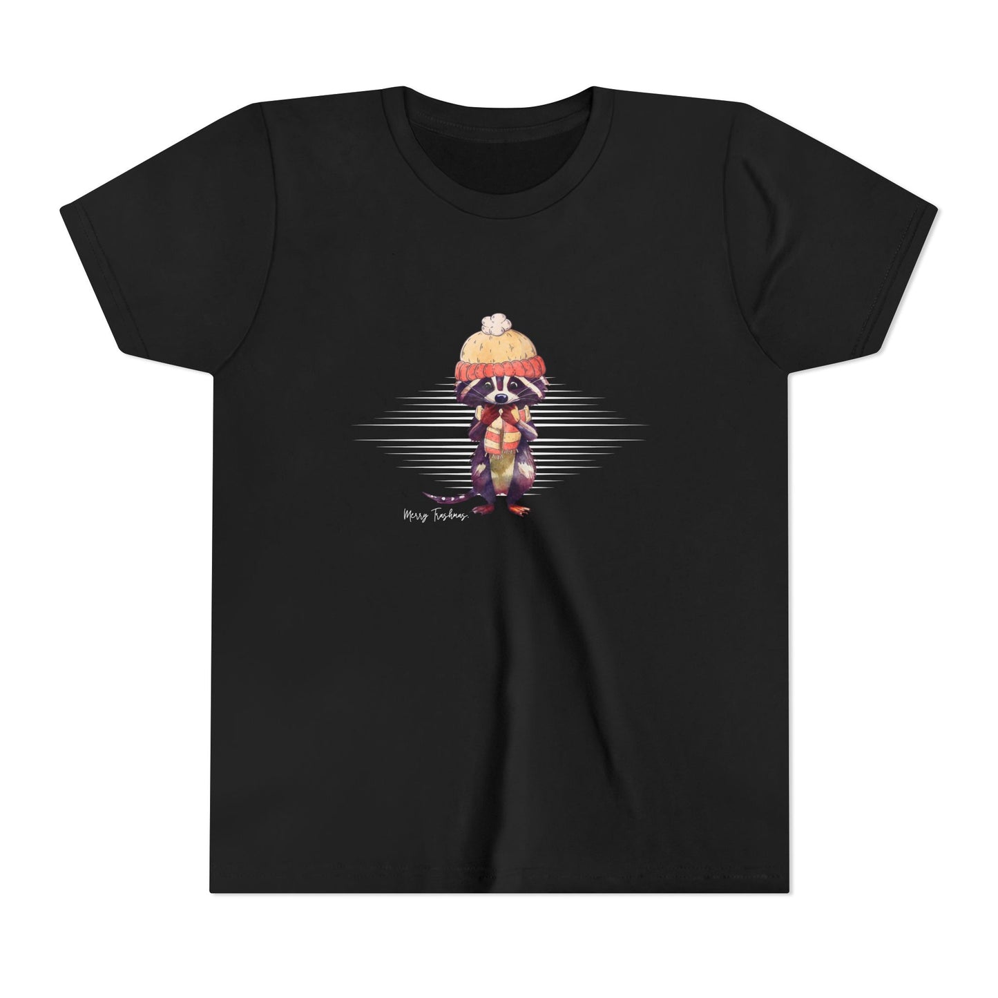 Merry Trashmas Raccoon Youth Short Sleeve Tee - Perfect for Cold Weather!