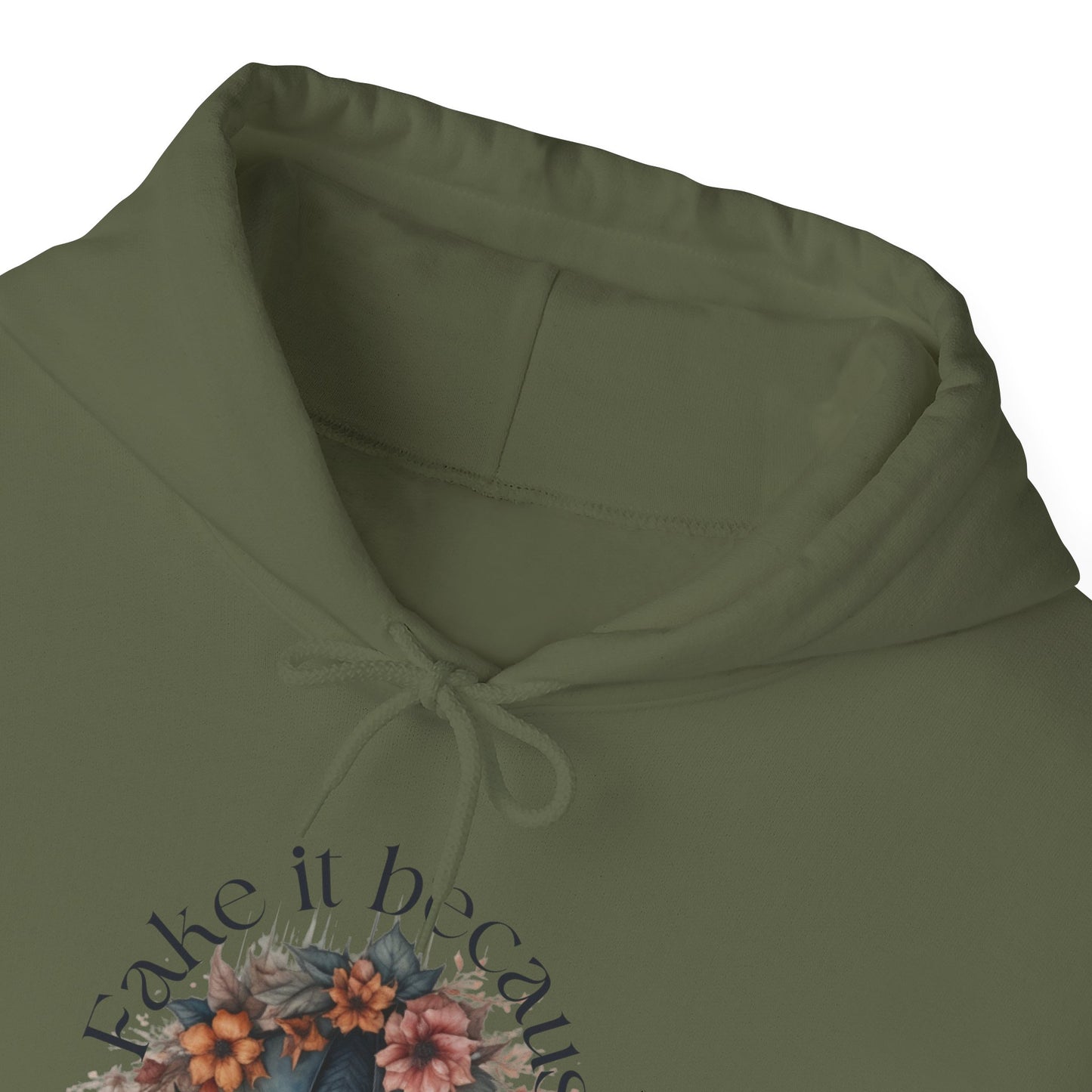 Add some edge to your wardrobe with our Fake it Floral Bats Hooded Sweatshirt - Unisex heavy blend - Stylish and practical for any occasion!