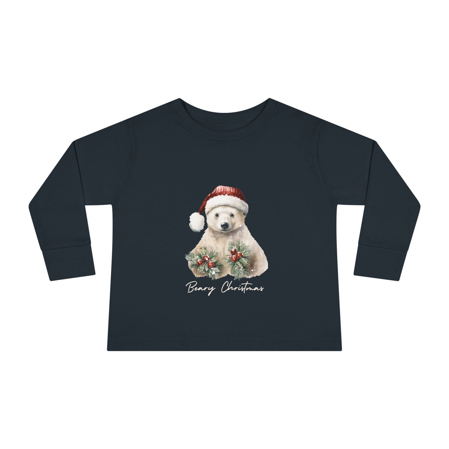 Get Festive for the Holidays with our Polar Bear Beary Christmas Long Sleeve Shirt - Great Gift for Kids