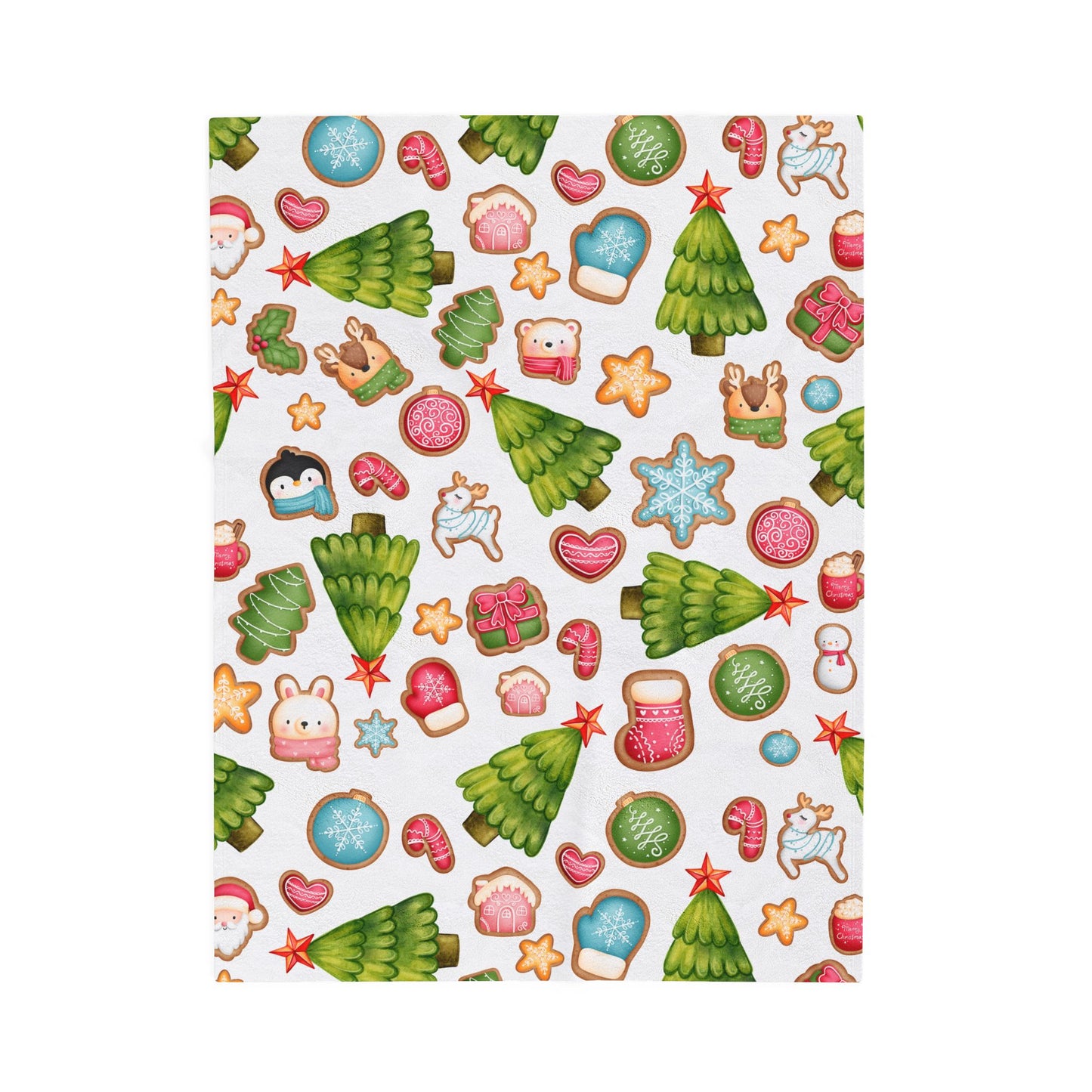 Soft and Warm Velveteen Christmas Cookie Blanket for Kids - Add a Personal Touch - Perfect Holiday Gift