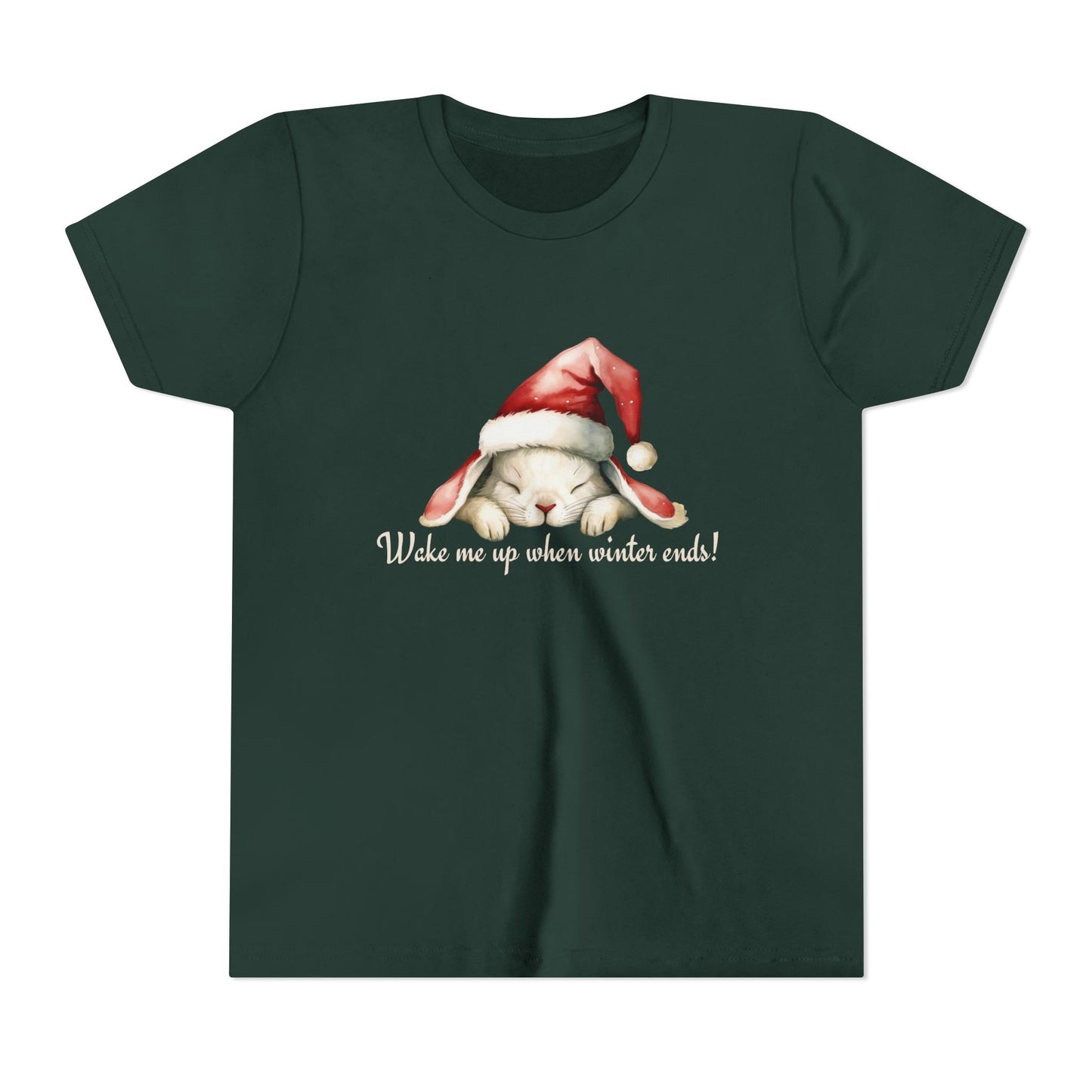 Adorable Santa Bunny Youth Tee for Christmas - Perfect Gift for Kids