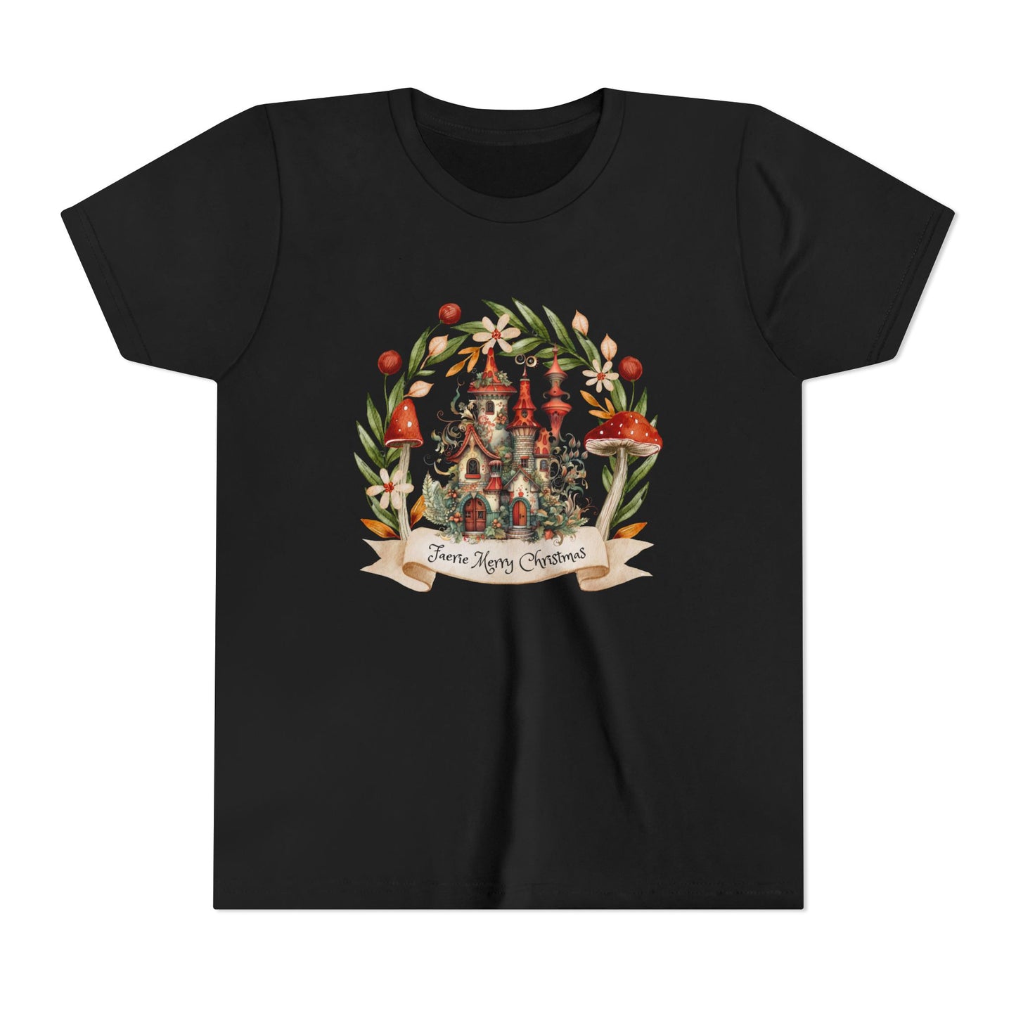 Kids' Fearie Merry Christmas Tee: Lightweight & Soft Short Sleeve Shirt with Custom Design